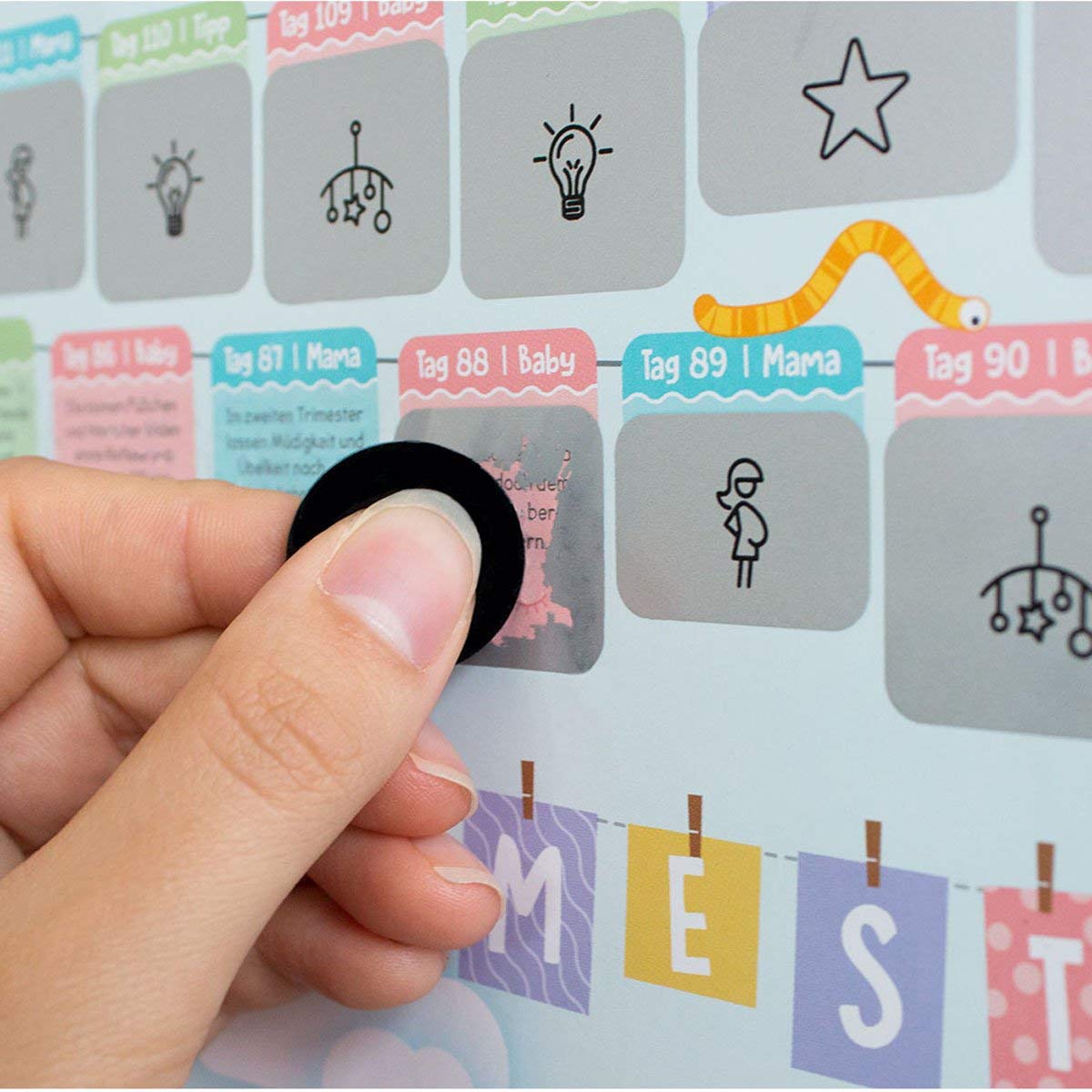 Babykalender Schwangerschaft - Rubbel-Poster für werdende Mamas