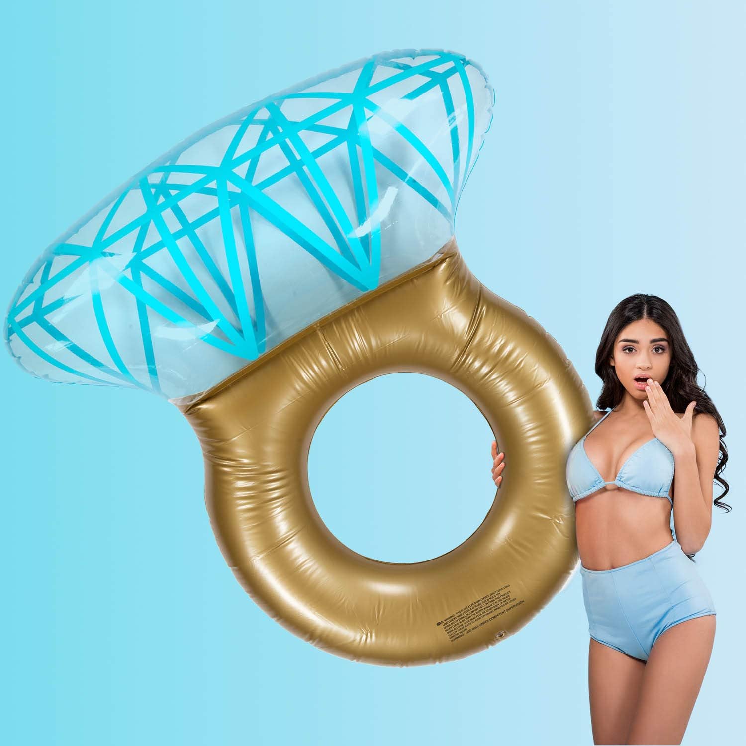 Aufblasbare Diamantring-Badeinsel XXL – Luxus Pool-Luftmatratze