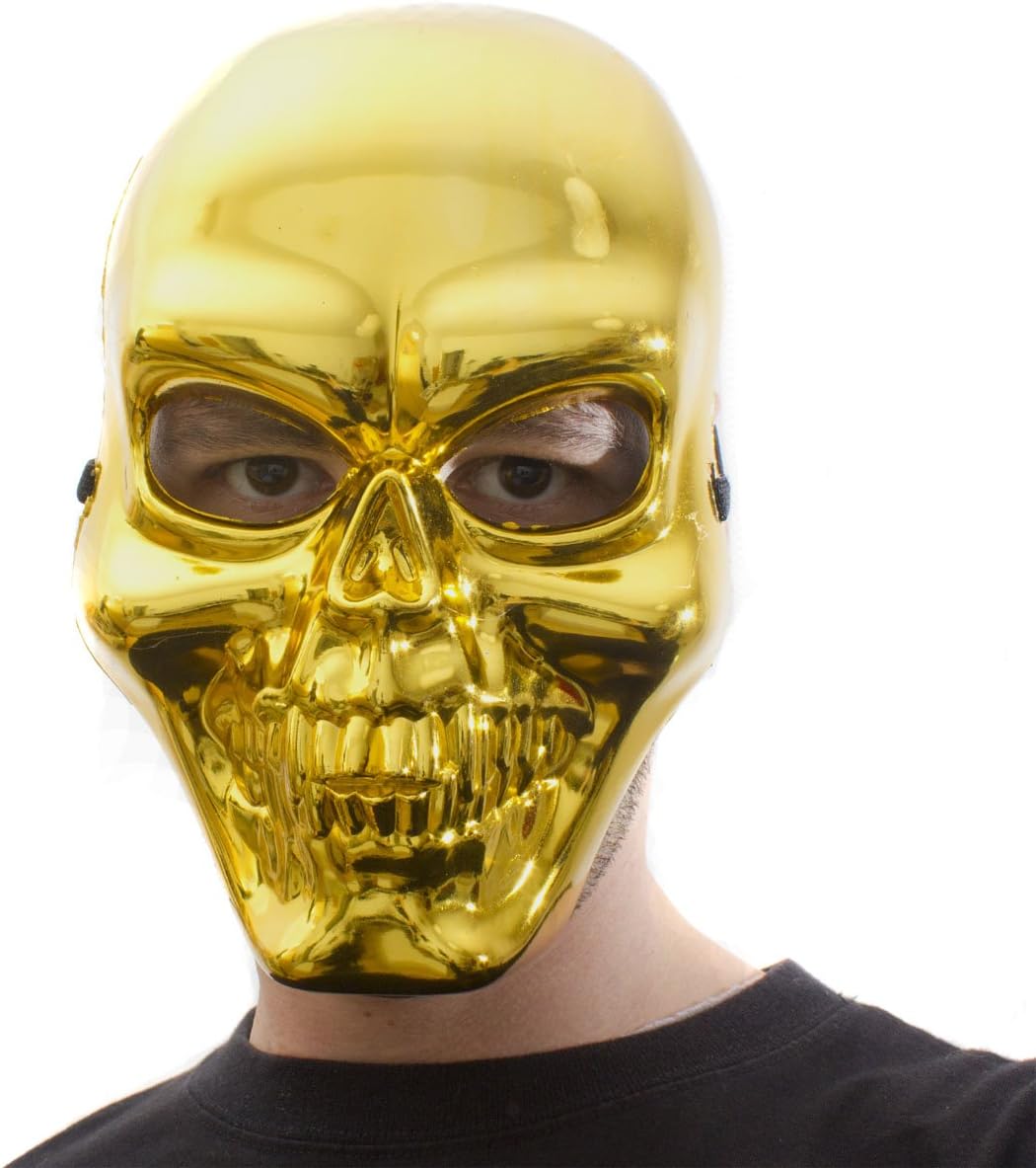 Skelett-Maske für Halloween & Karneval – Totenkopf in Gold/Silber