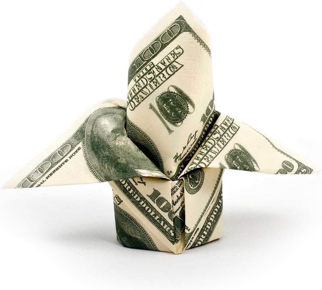 Dollarschein-Servietten - 100-Dollar-Note Papierservietten 33x33cm