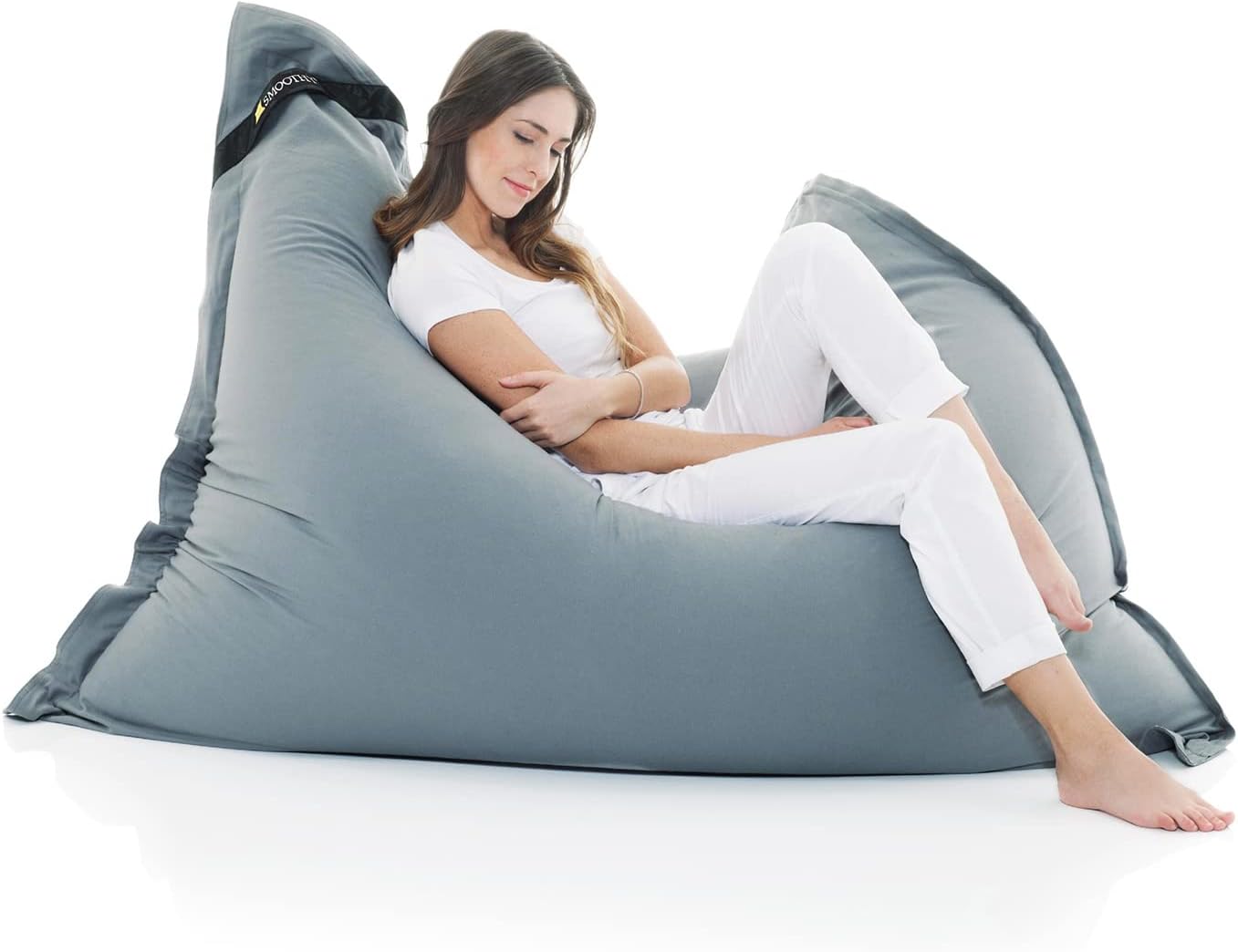 Smoothy Sitzsack XXL Cotton Grau - Bequemes Bodenkissen