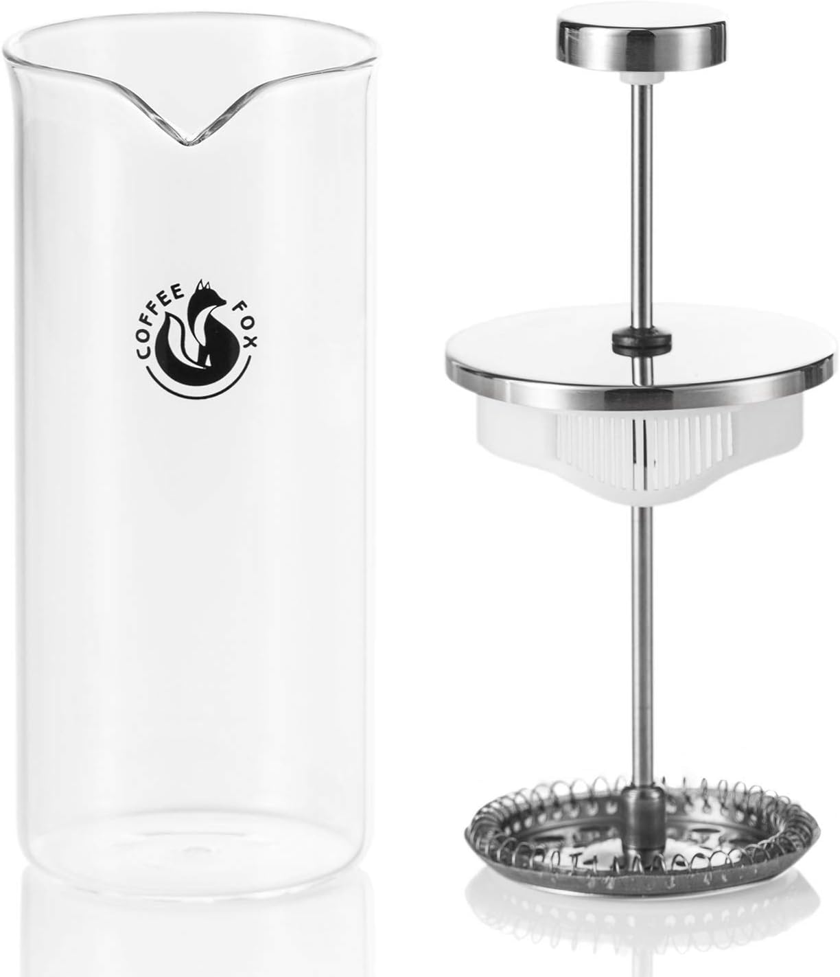 Manueller Milchaufschäumer aus Glas & French Press 450ml