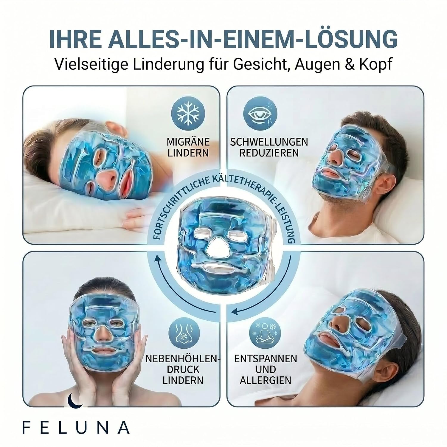 Feluna Gel Gesichtsmaske – Kühlende & Wärmende Entspannungsmaske