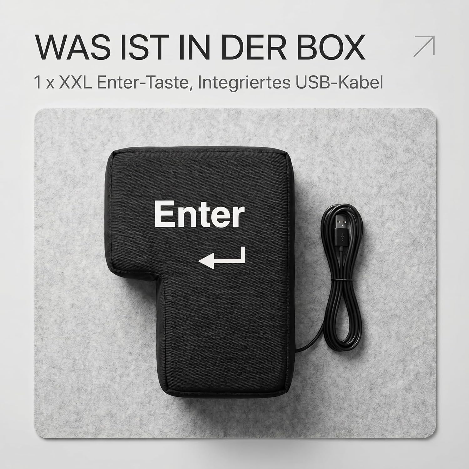 XXL Big Enter Taste USB - Anti-Stress Kissen für Büro & Gaming