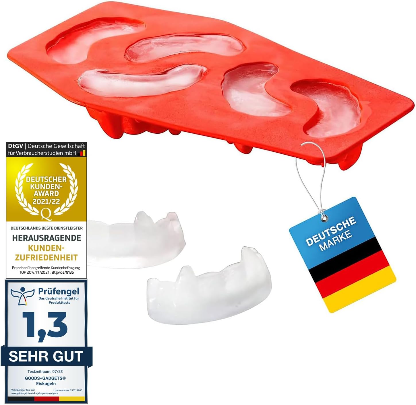 Eiswürfelform Vampirgebiss - Gruselige Silikonform für Drinks