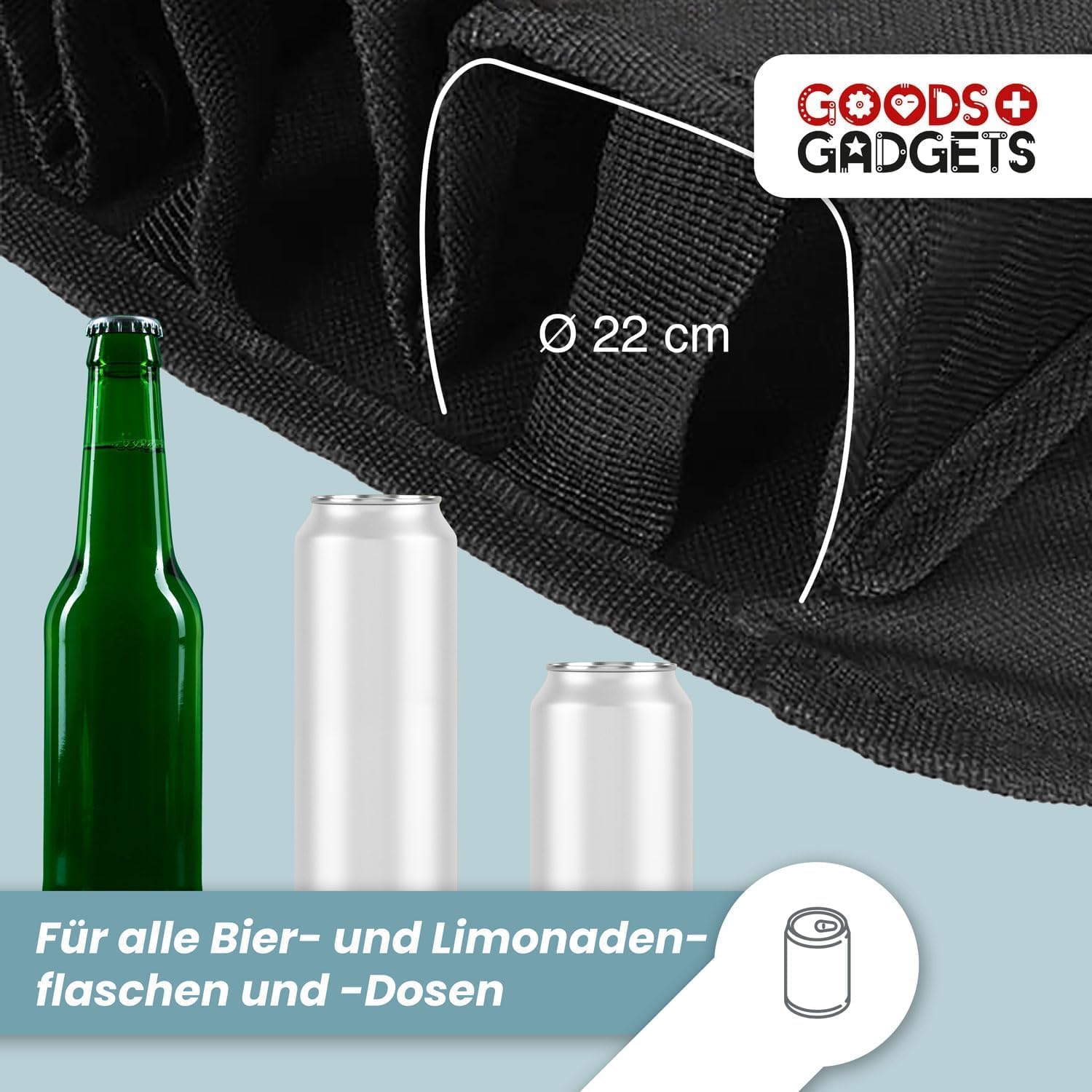 Biergürtel für 6 Dosen - Verstellbarer Getränkehalter für Partys