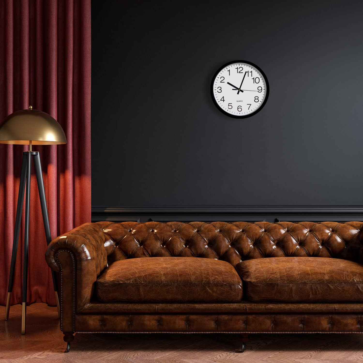 Rückwärts-Wanduhr 30 cm – Witzige Design-Uhr mit lautlosem Uhrwerk