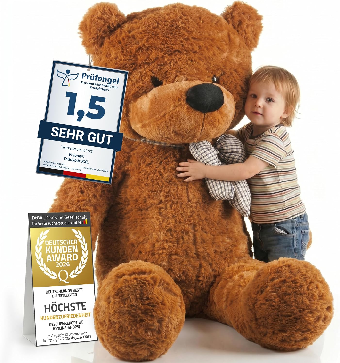 Riesen Teddybär 120 cm XXL – Kuscheliger Plüschbär Hellbraun