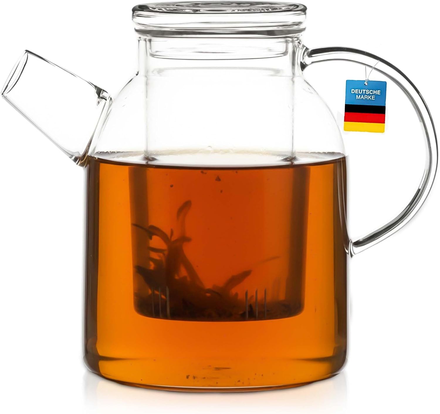 Dimono XXL Teekanne 1500ml - Mundgeblasene Glasteekanne mit Sieb