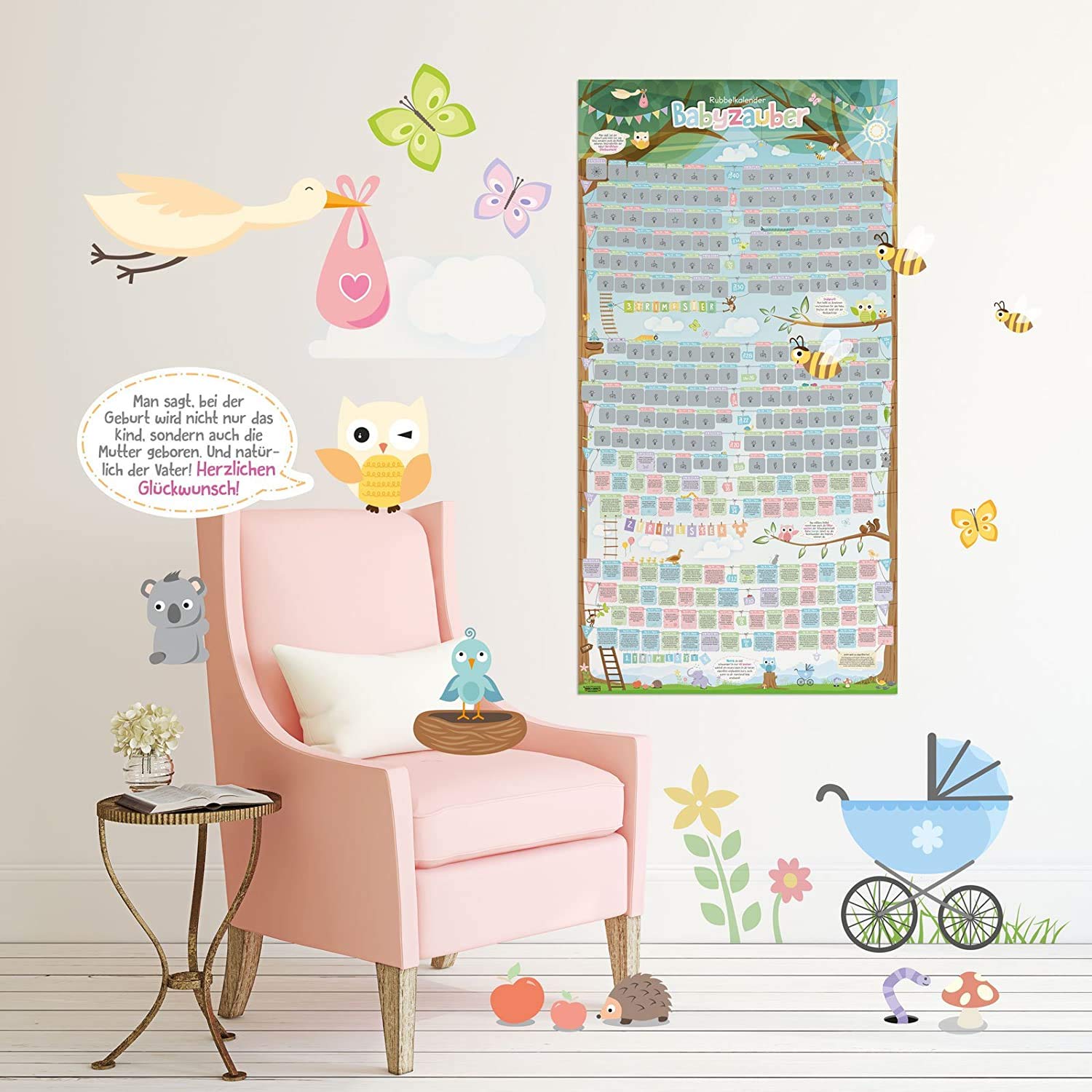 Babykalender Schwangerschaft - Rubbel-Poster für werdende Mamas