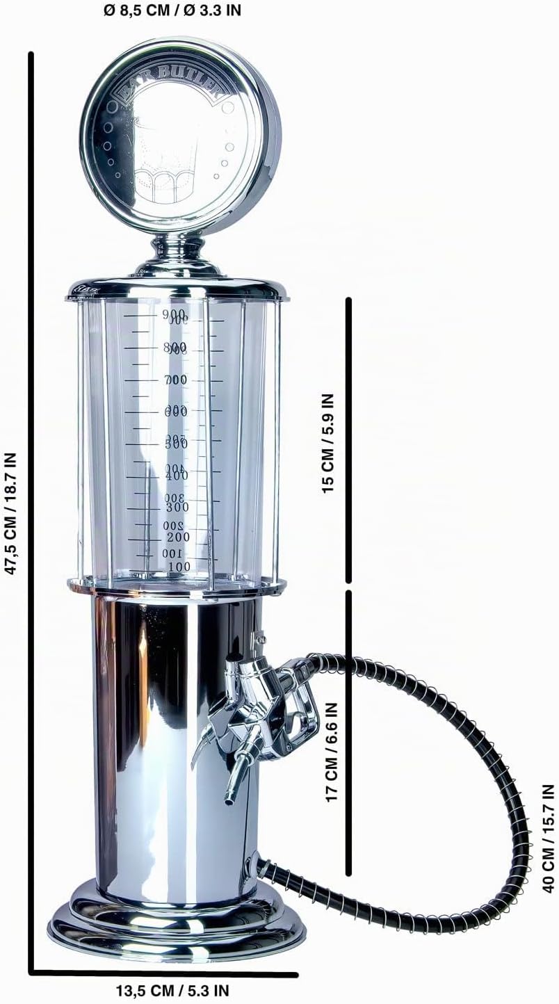 Retro Getränkespender – 1 Liter US-Zapfsäule Bar-Butler