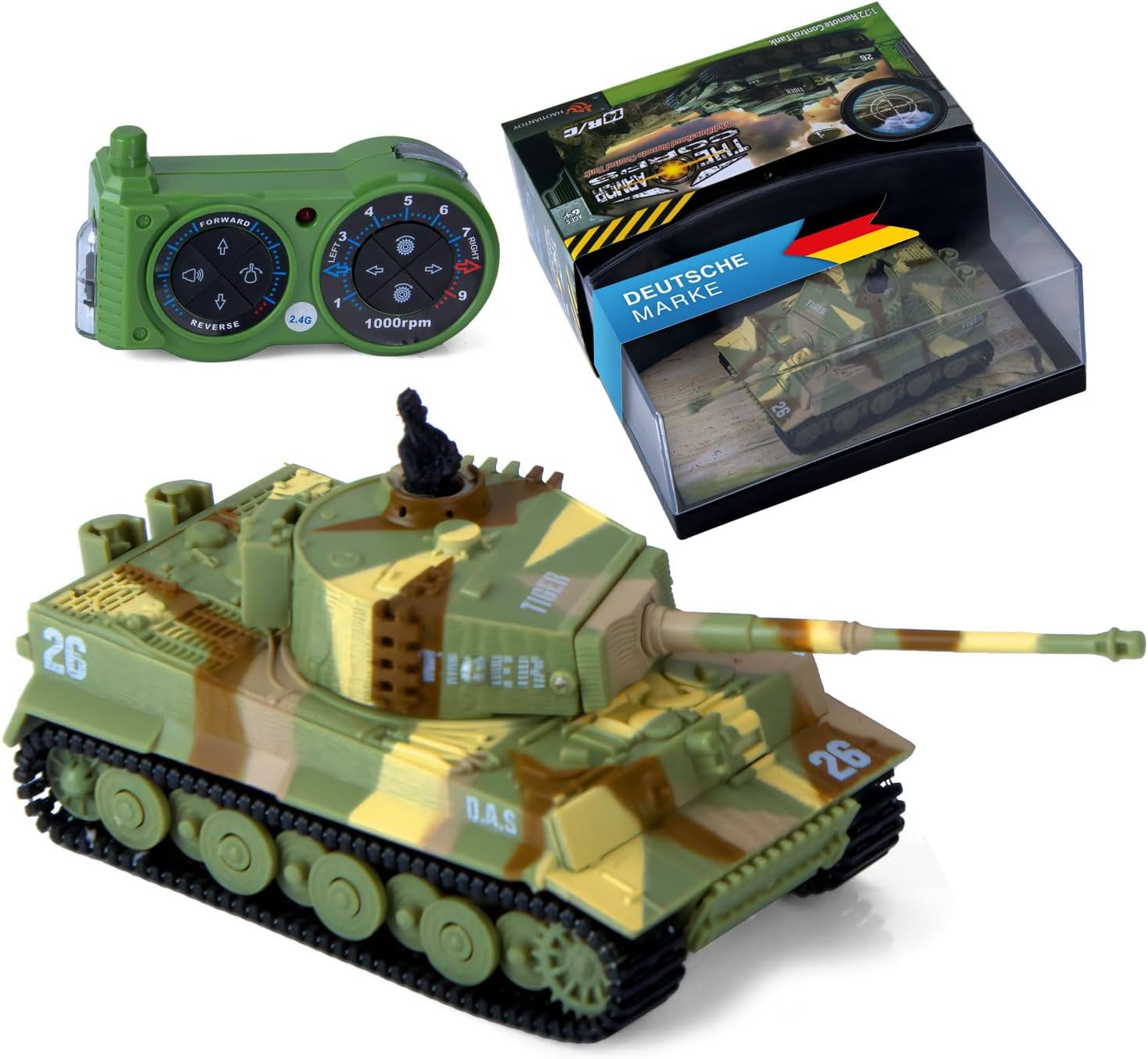 RC Mini-Panzer Tiger I - Ferngesteuertes Modell mit Schussfunktion