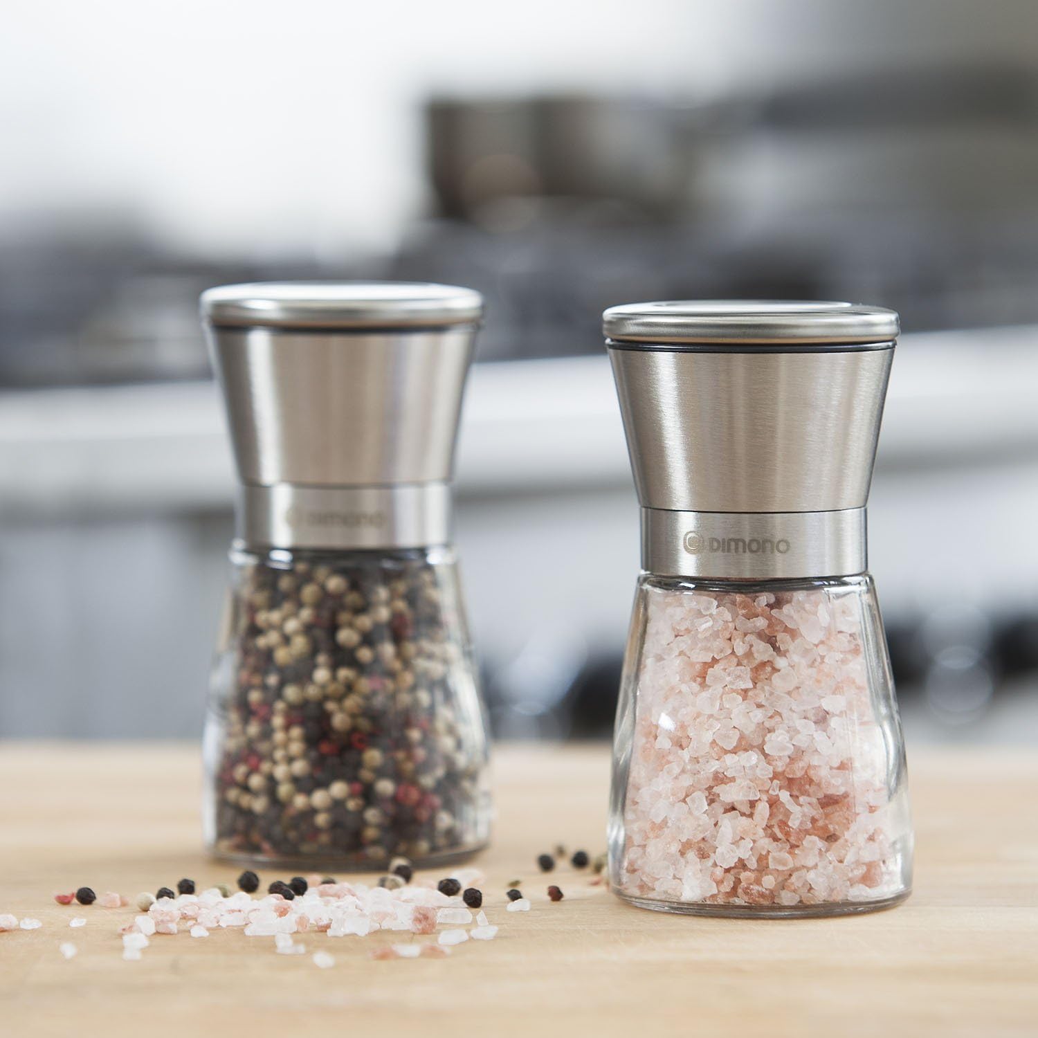 Gewürzmühlen Set 2-tlg – Salz- & Pfeffermühle mit Keramikmahlwerk
