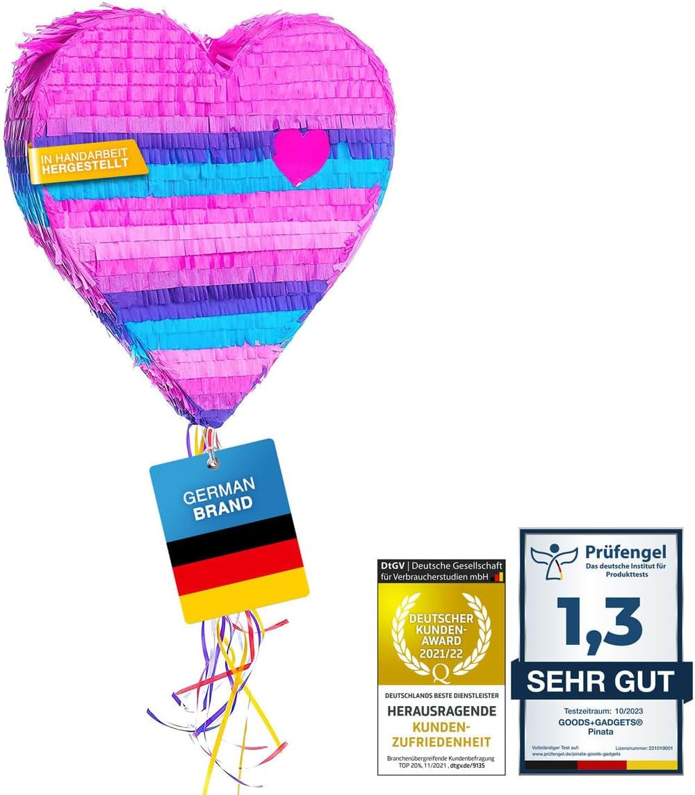 Herz-Pinata zum Befüllen - Party-Deko & Geburtstags-Highlight