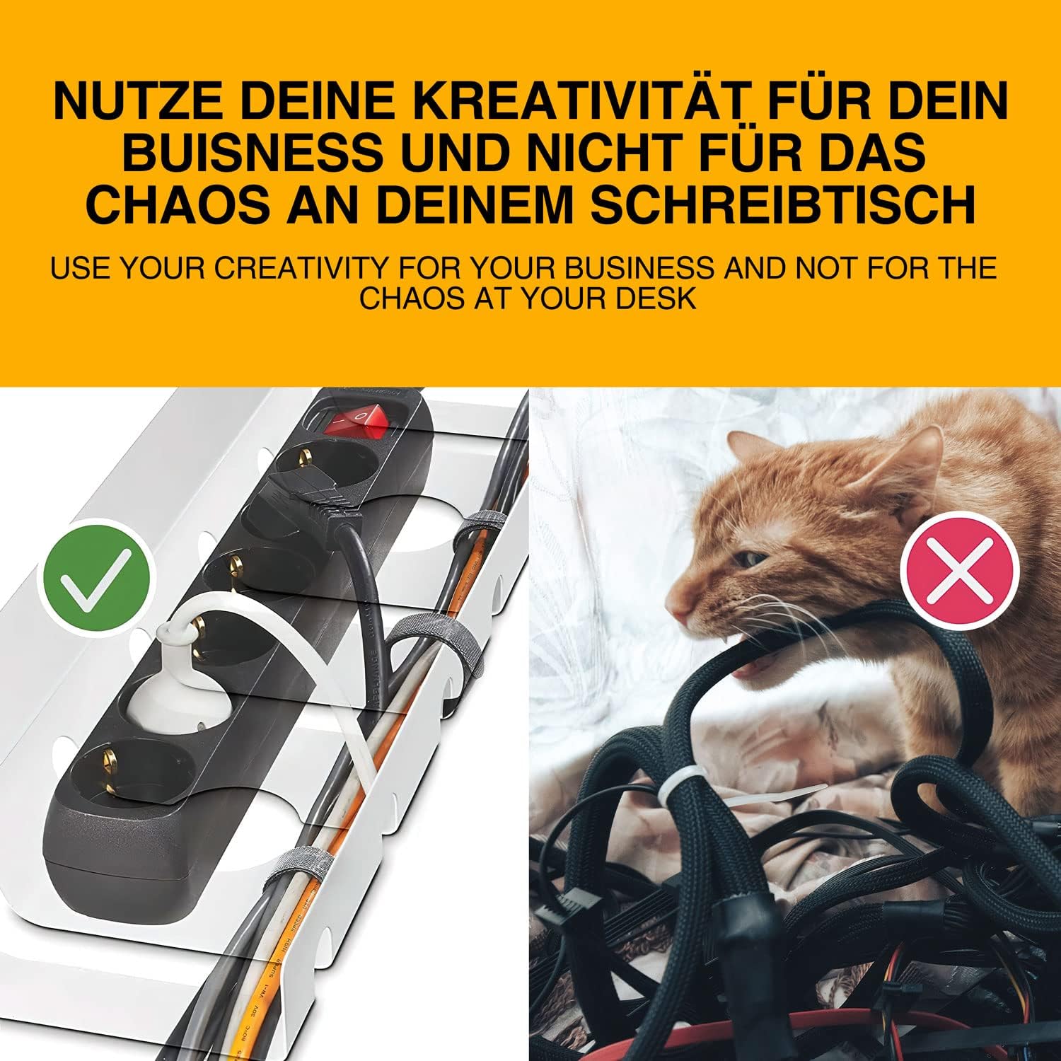 Kabelkanal Schreibtisch 2er Set - Kabelmanagement Ordnungssystem
