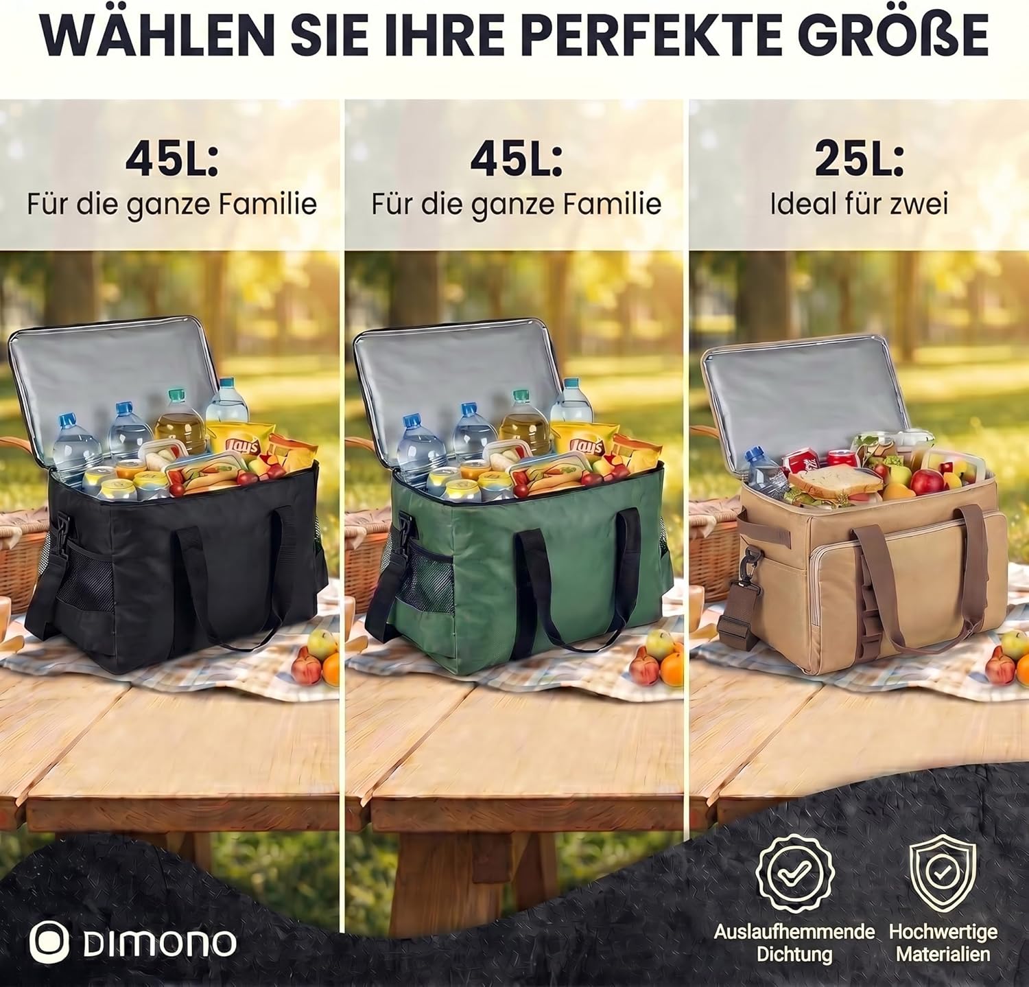 XXL Kühltasche 45L - Isolierte Thermotasche für Picknick & Camping