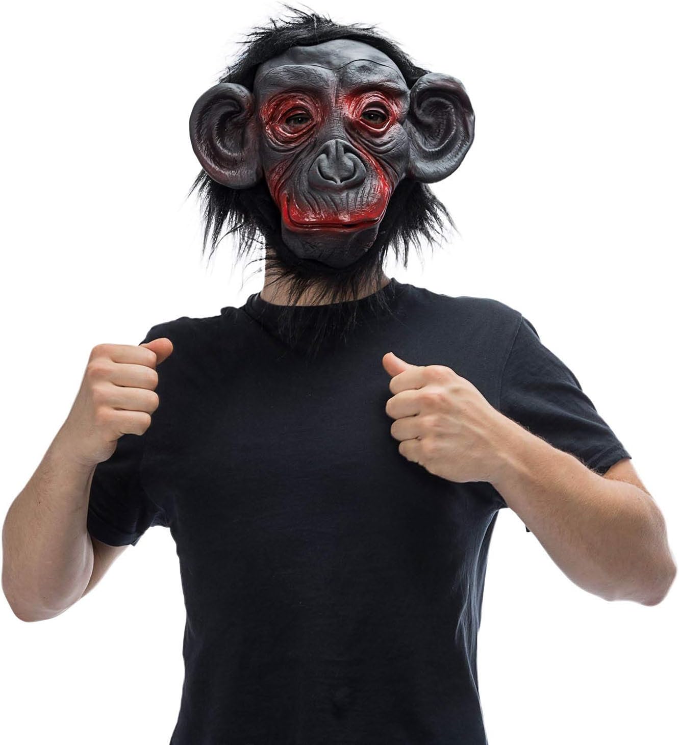 Realistische Gorillamaske mit Fell - Perfekt für Halloween & Kostüm
