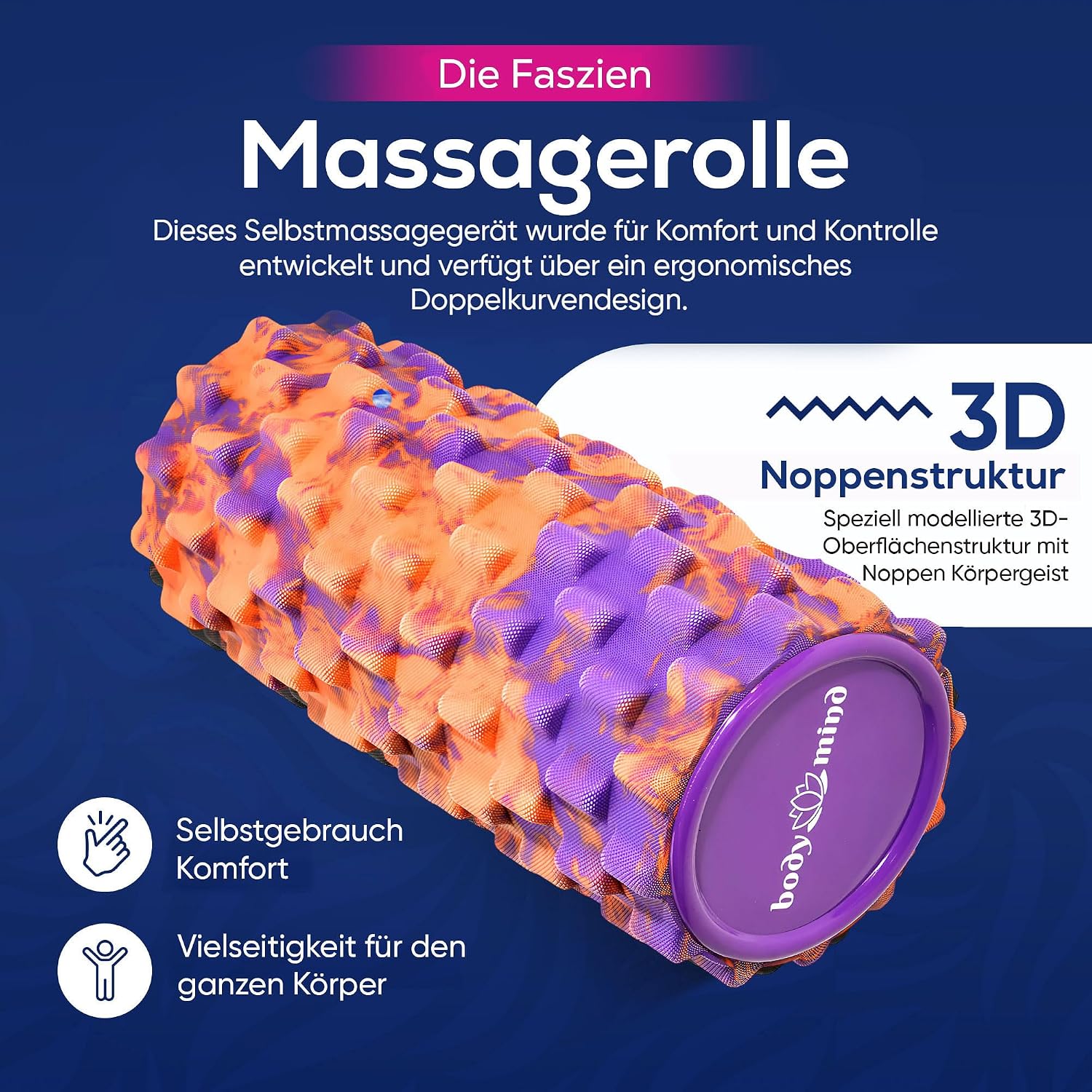 Body & Mind Faszienrolle – Massage-Rolle für Faszientraining