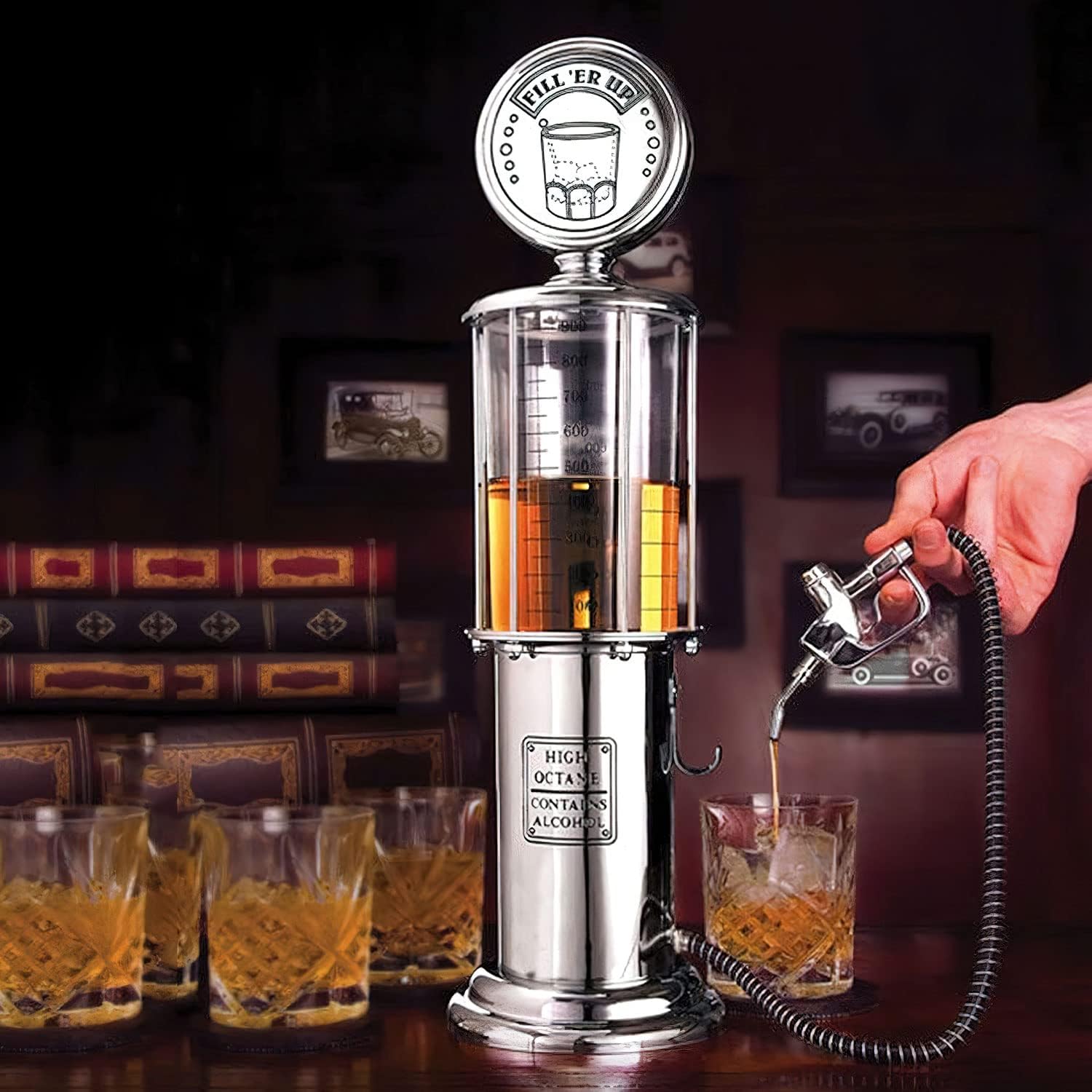 Retro Getränkespender – 1 Liter US-Zapfsäule Bar-Butler