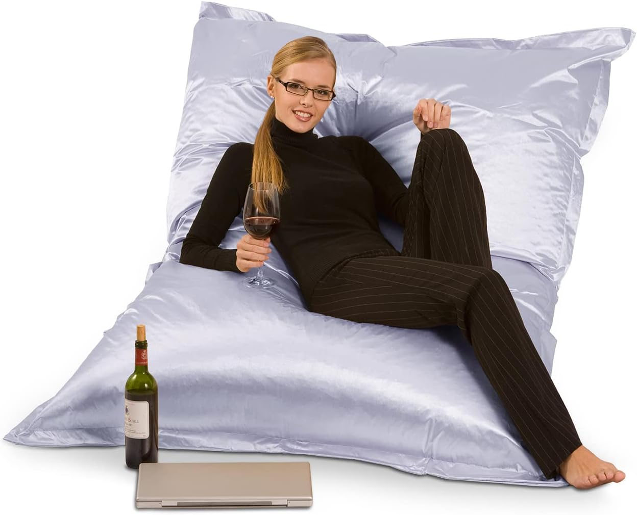 Smoothy Metallic XXL Sitzsack 400L Platin – Komfortables Sitzkissen