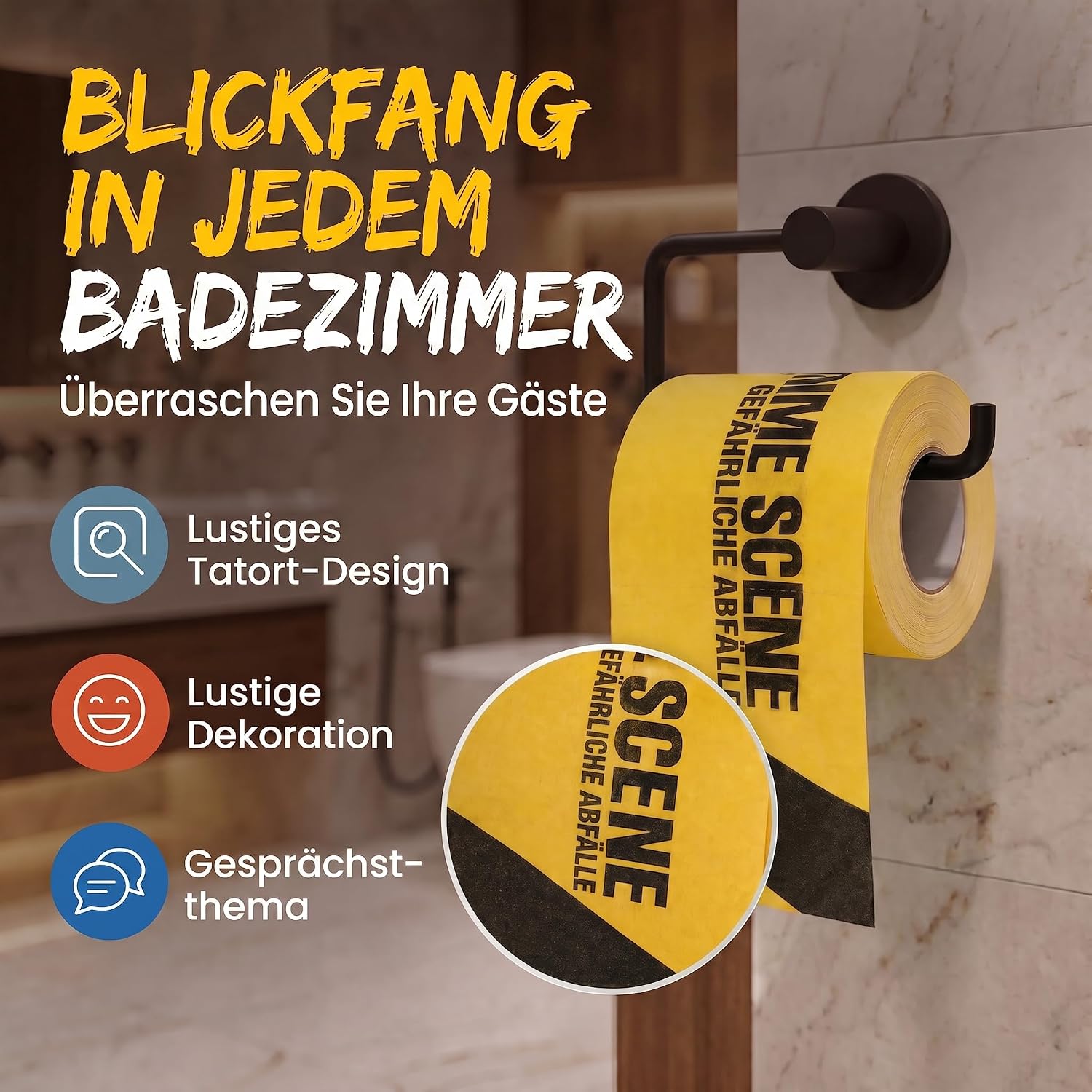 Crime Scene Toilettenpapier - Witziges Klopapier & Scherzartikel