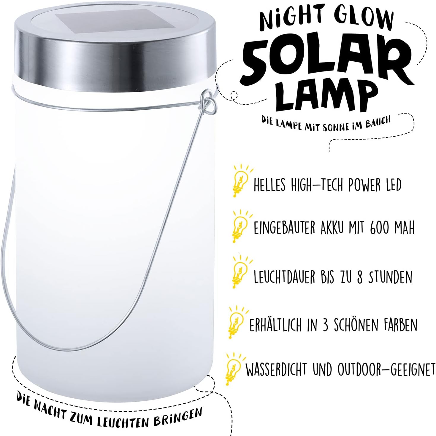 Sun Jar Solar-Laterne Blau - Witterungsbeständige LED-Dekoleuchte