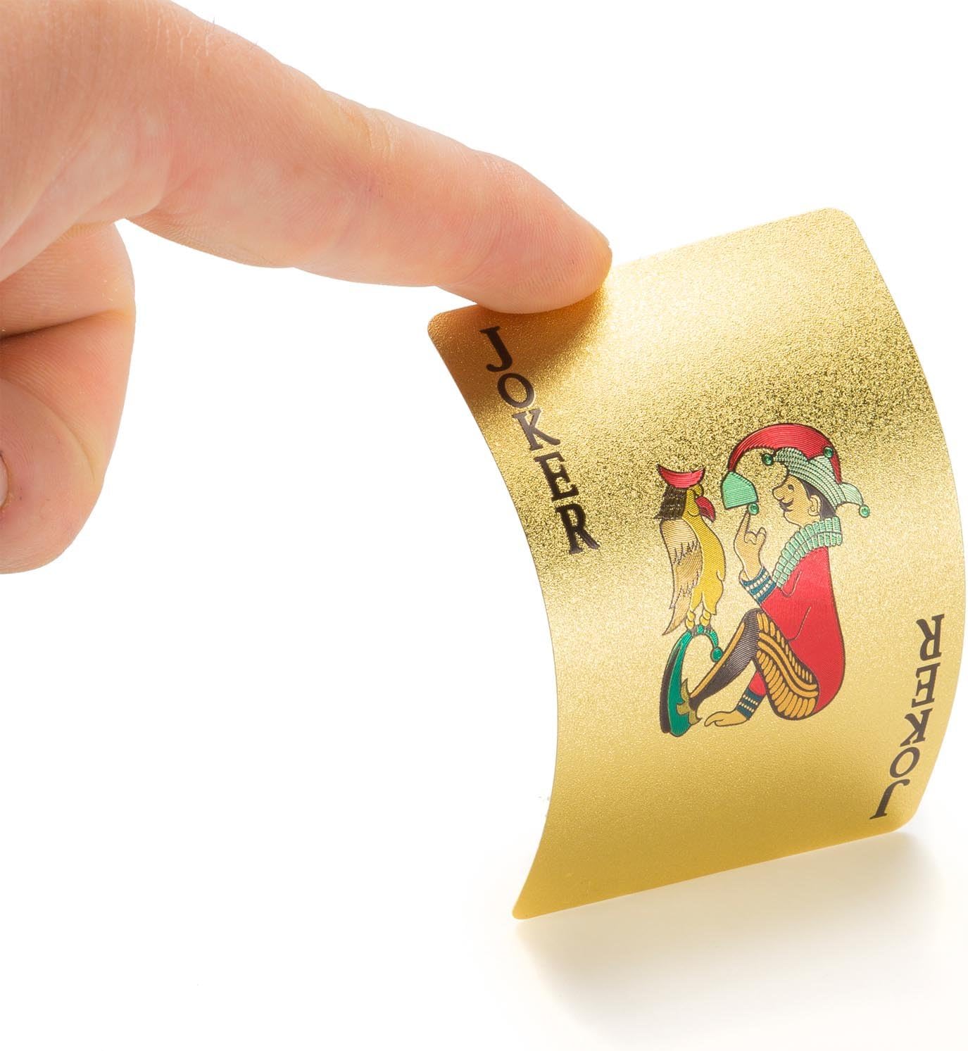 Goldene Pokerkarten - 100% Wasserdichte Luxus Spielkarten Gold