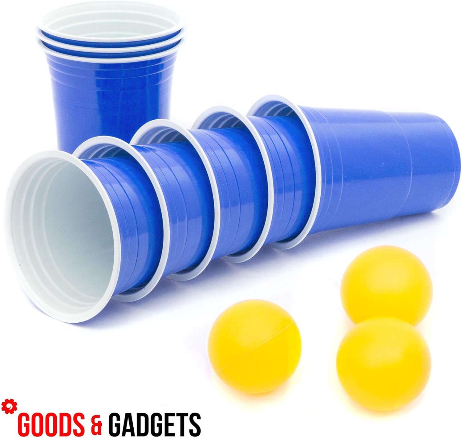 100 Wiederverwendbare Beer Pong Becher Rot - 473 ml & 3 Bälle