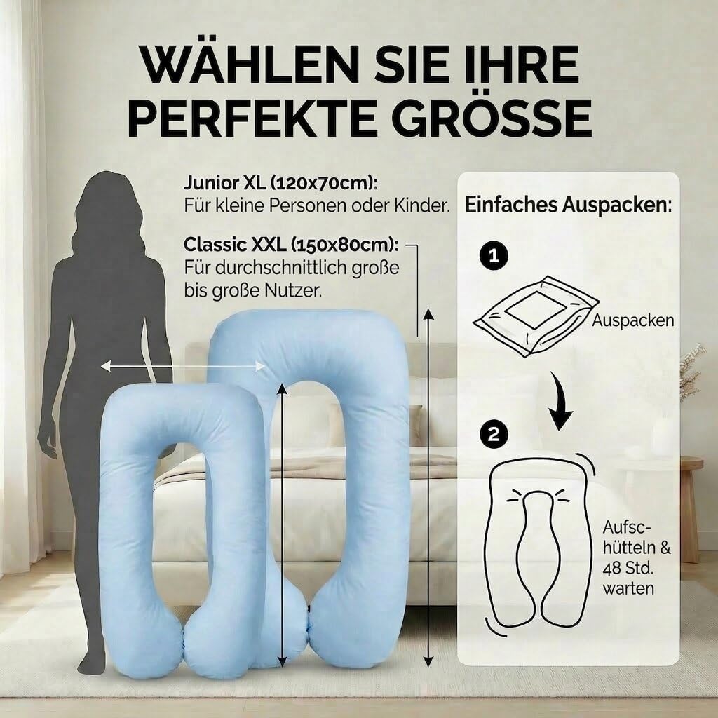 U-Form Schwangerschaftskissen & Seitenschläferkissen Stillkissen