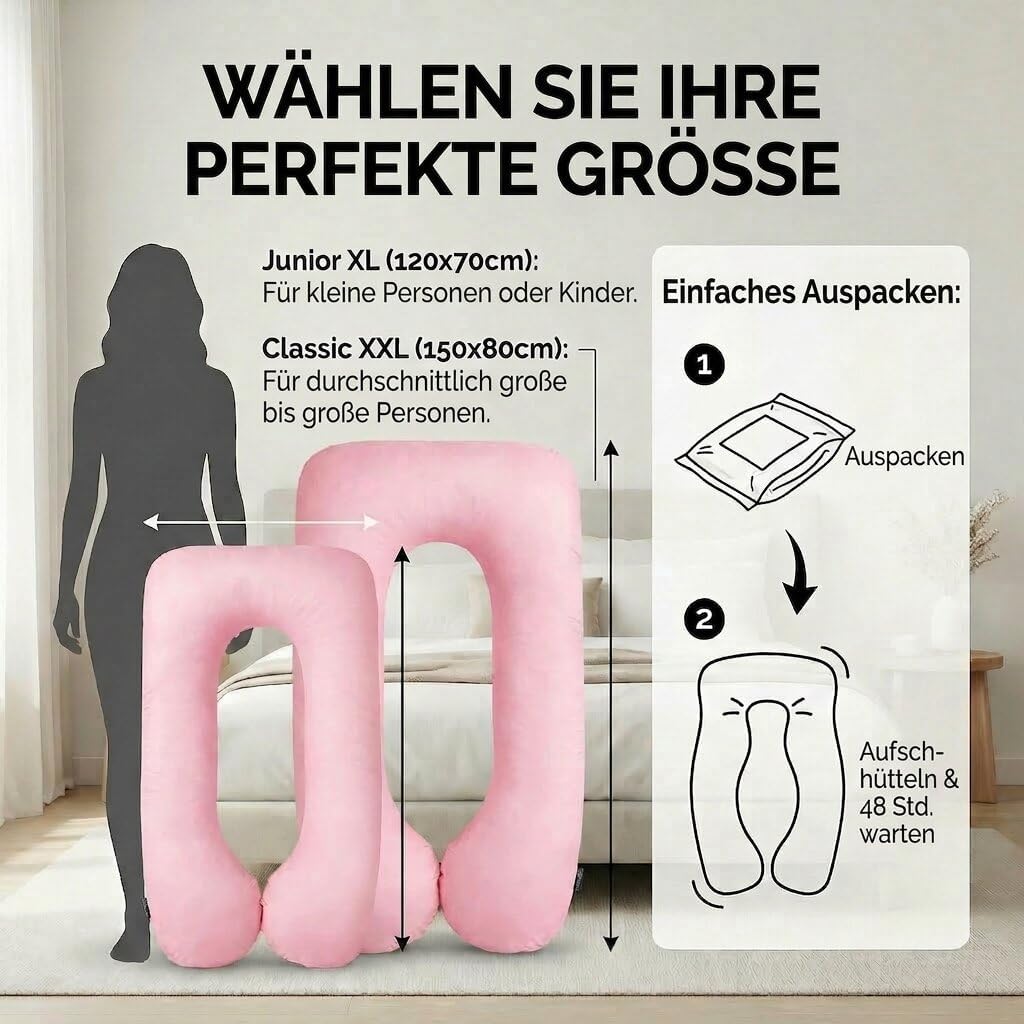 U-Form Schwangerschaftskissen & Seitenschläferkissen Stillkissen