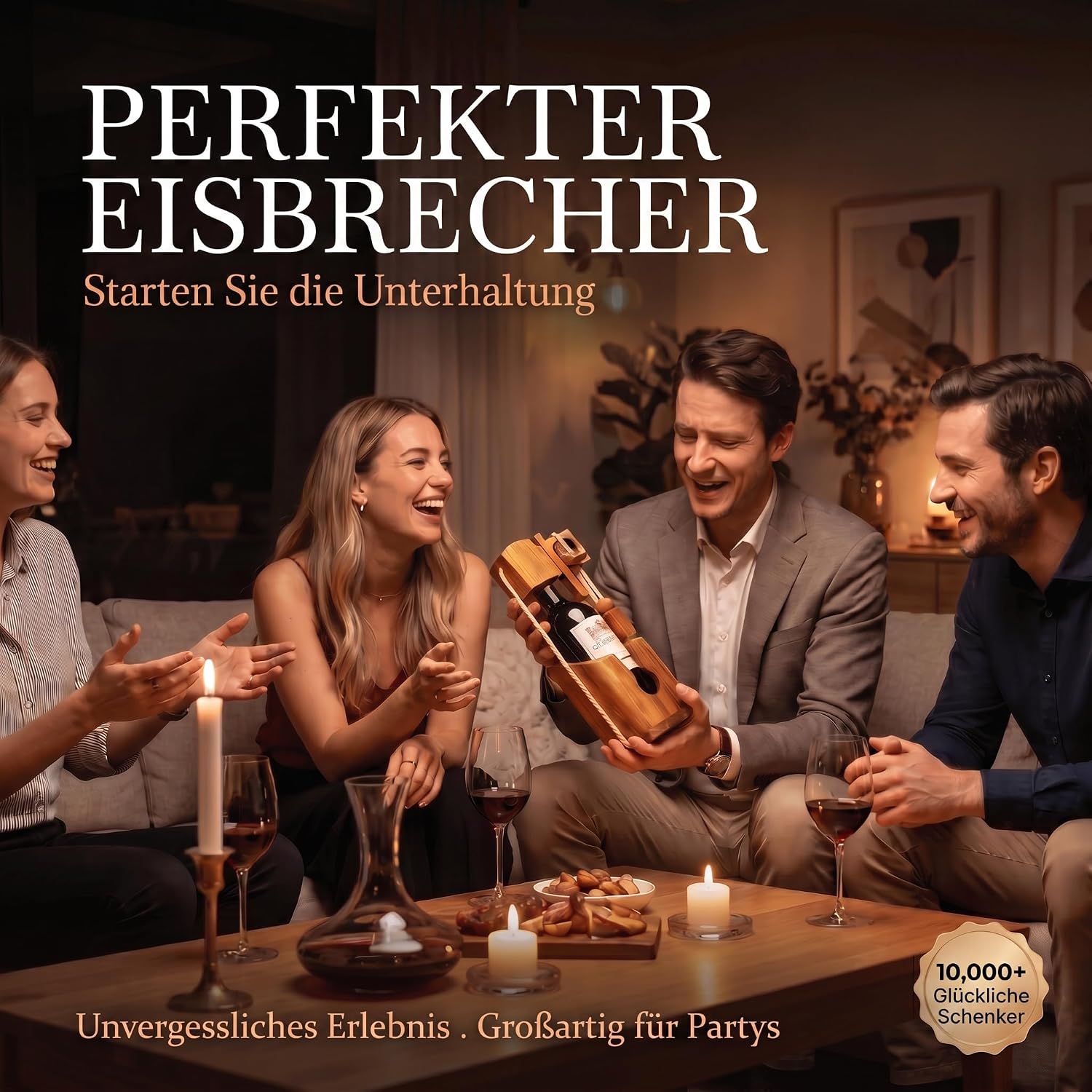 Flaschenpuzzle Holz - Flaschen-Tresor Geduldsspiel Geschenk