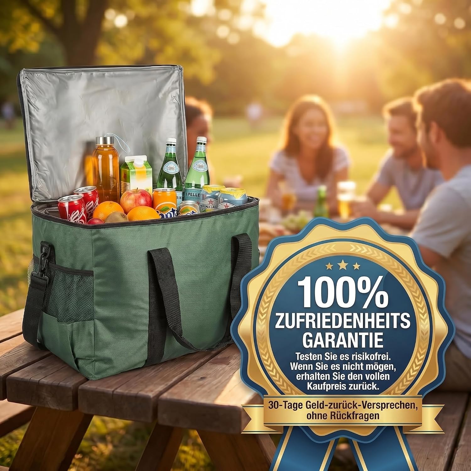 XXL Kühltasche 45L - Isolierte Thermotasche für Picknick & Camping