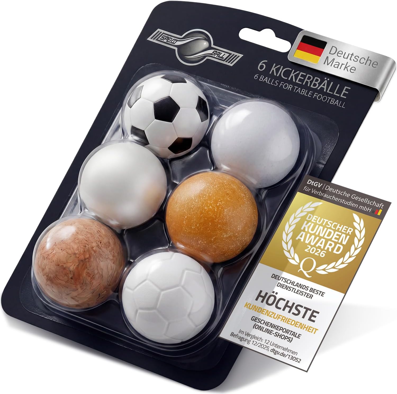 12er Set Profi Kickerbälle - 35mm Tischfußball-Bälle für Kickertische