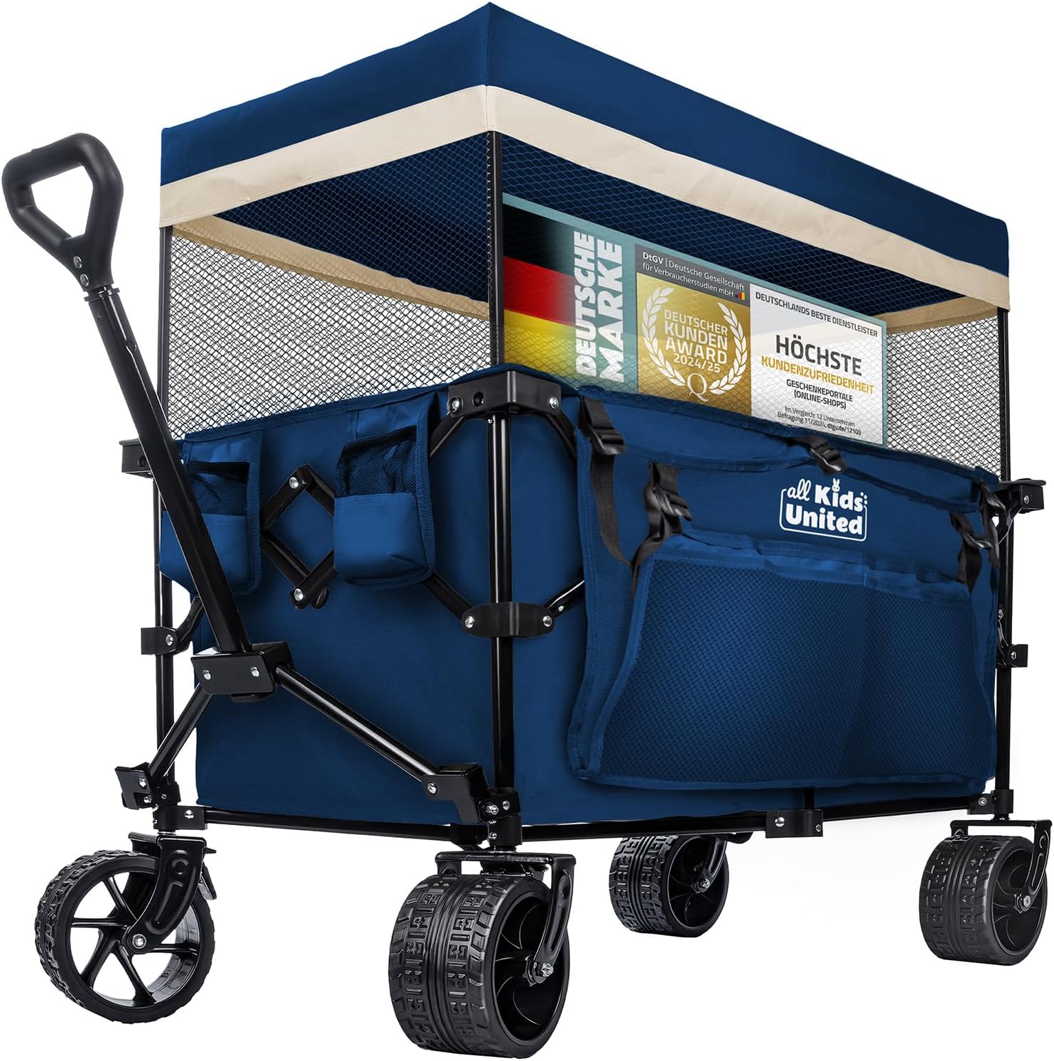 Faltbarer Bollerwagen - Strand-Buggy mit XXL Rädern & Bremse