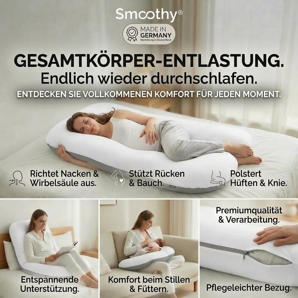 U-Form Schwangerschaftskissen & Seitenschläferkissen Stillkissen