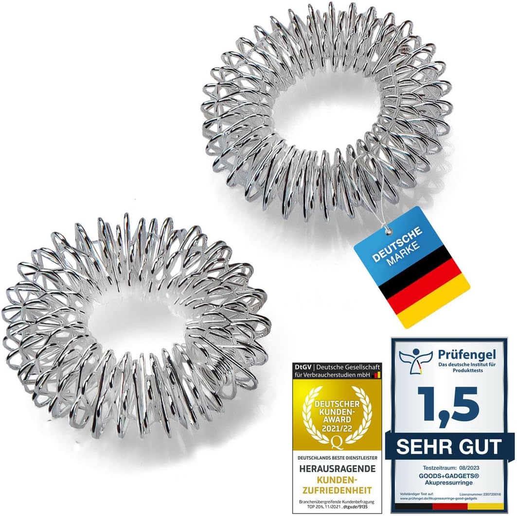 Yin Yang Massagering 2er-Set - Edelstahl Akupressur-Ringe