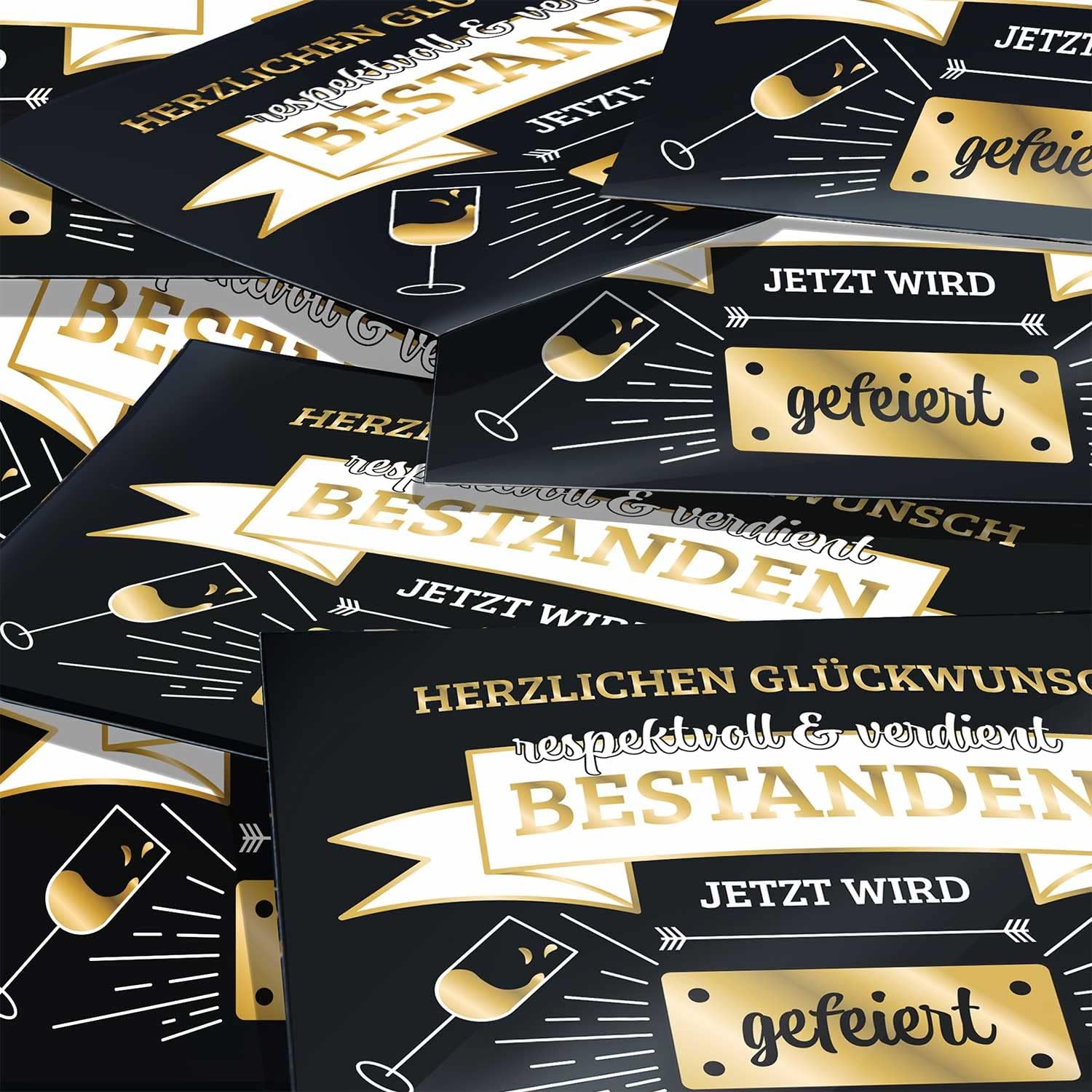 3x Flaschenetikett Verdient Bestanden – Geschenk für Prüfungen