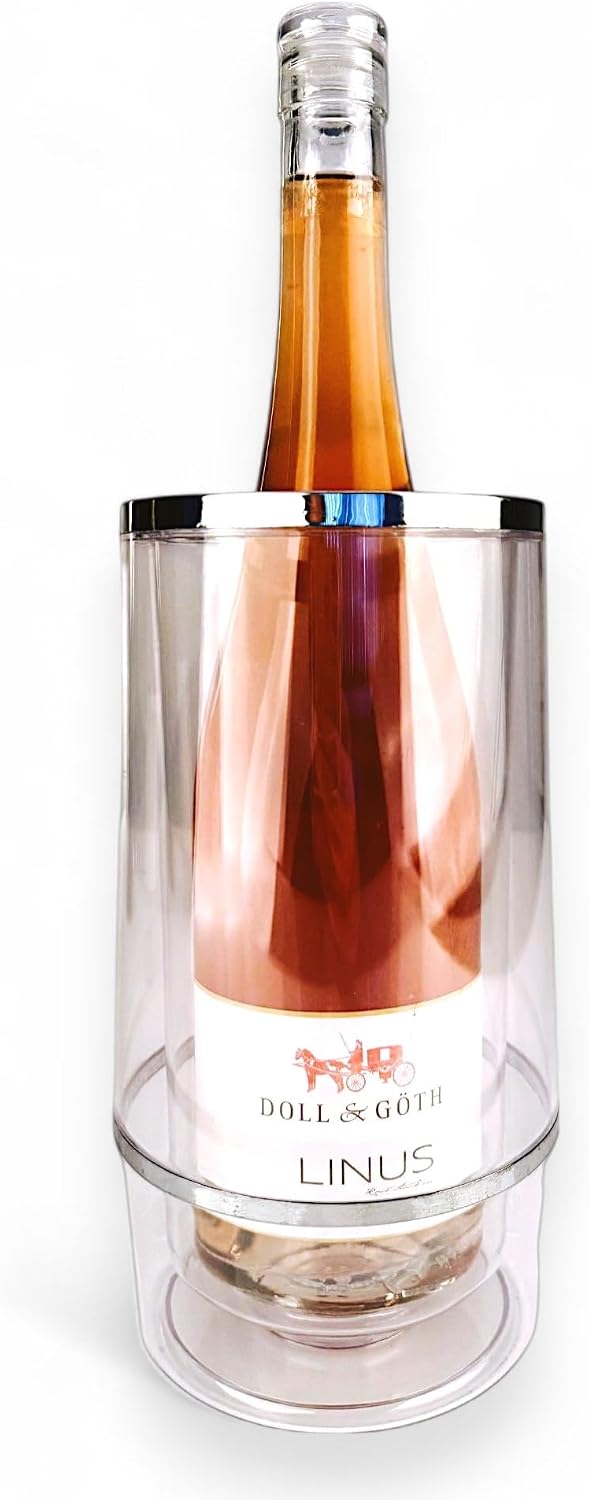 Doppelwandiger Acryl Weinkühler für Wein & Sekt – Transparenter Kühler