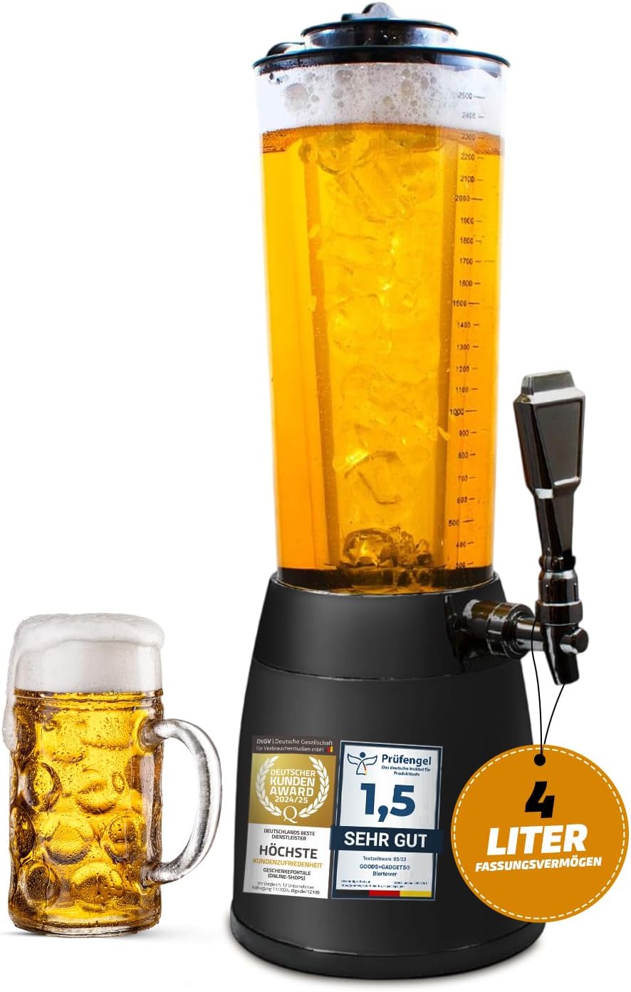 Biertower 4 Liter Biersäule – Zapf-Spender mit LED & Kühlung