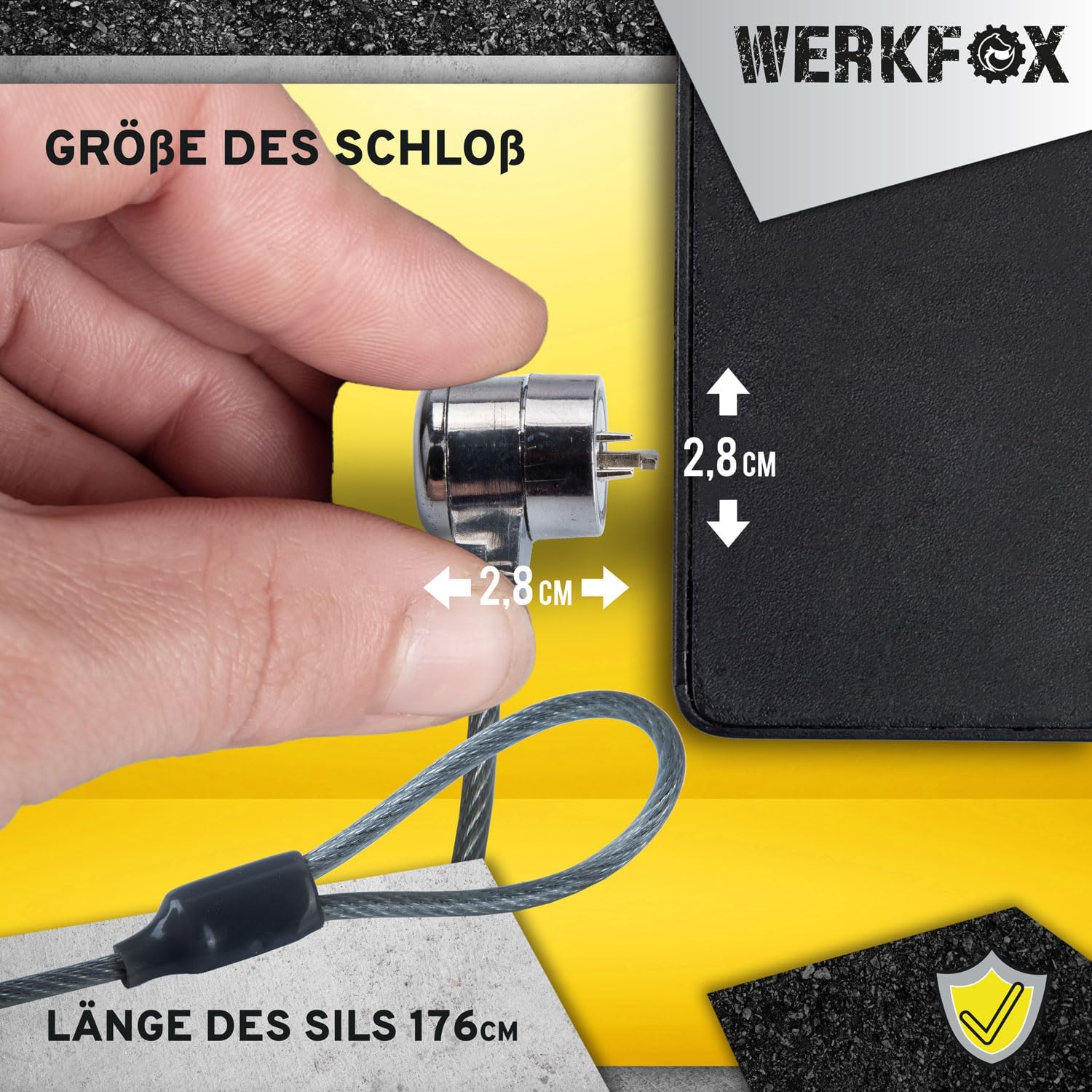 Laptopschloss Kensington - 1,8m Sicherheitskabel für Notebooks