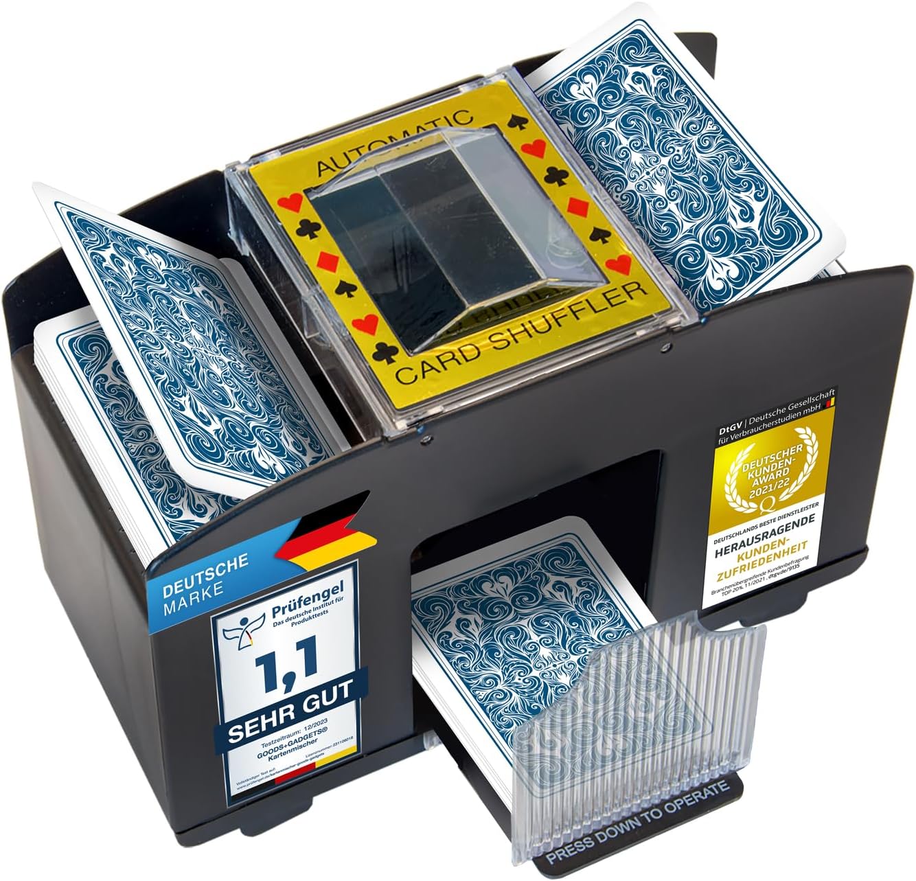 Automatischer Kartenmischer für 2 Decks - Elektrische Mischmaschine
