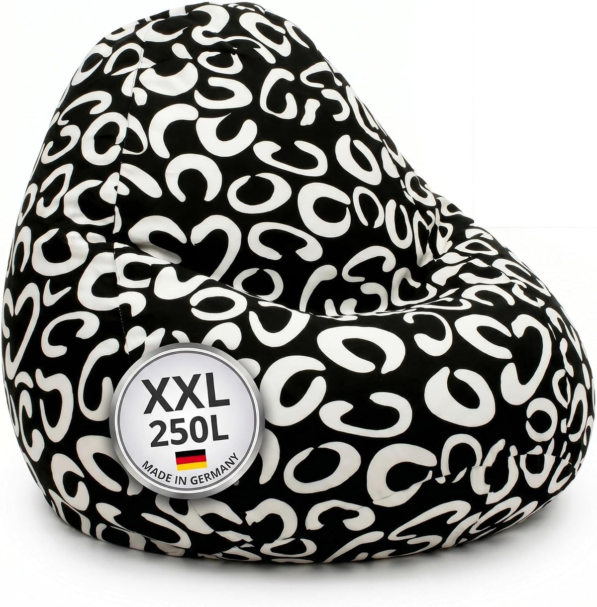SMOOTHY Sitzsack XXL – Beany Lounge Chair für Erwachsene – Schwarz