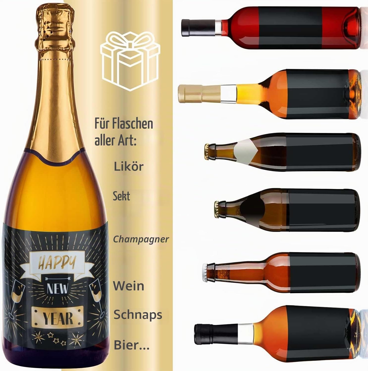 3x Flaschenetikett Verdient Bestanden – Geschenk für Prüfungen