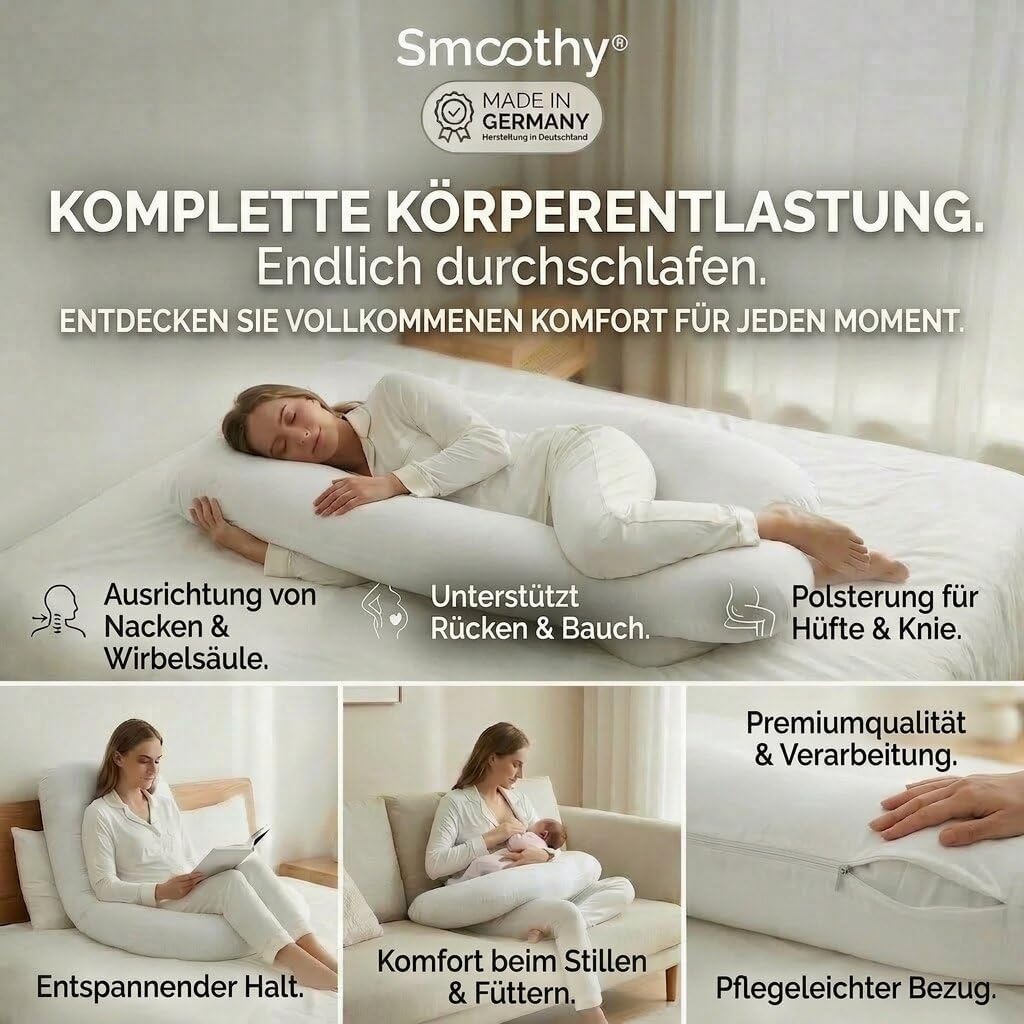 U-Form Schwangerschaftskissen & Seitenschläferkissen Stillkissen