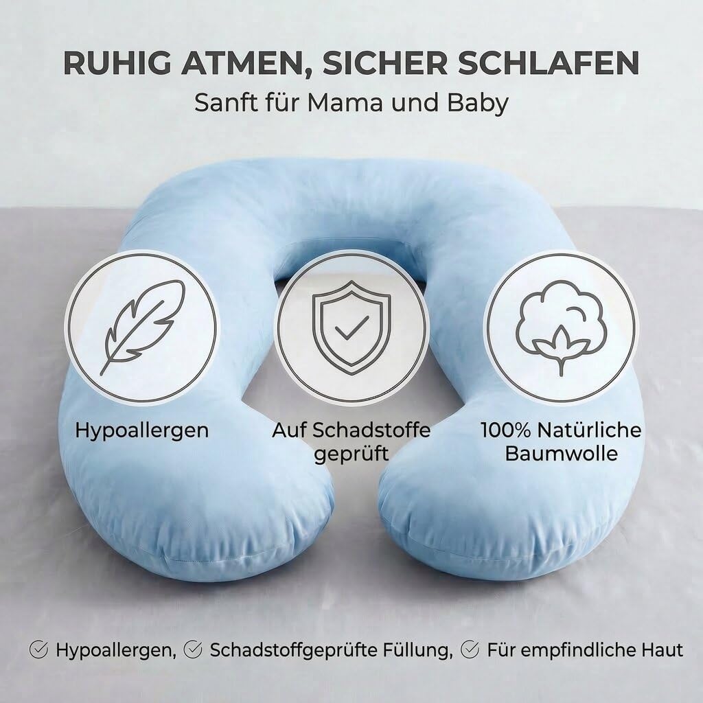 U-Form Schwangerschaftskissen & Seitenschläferkissen Stillkissen