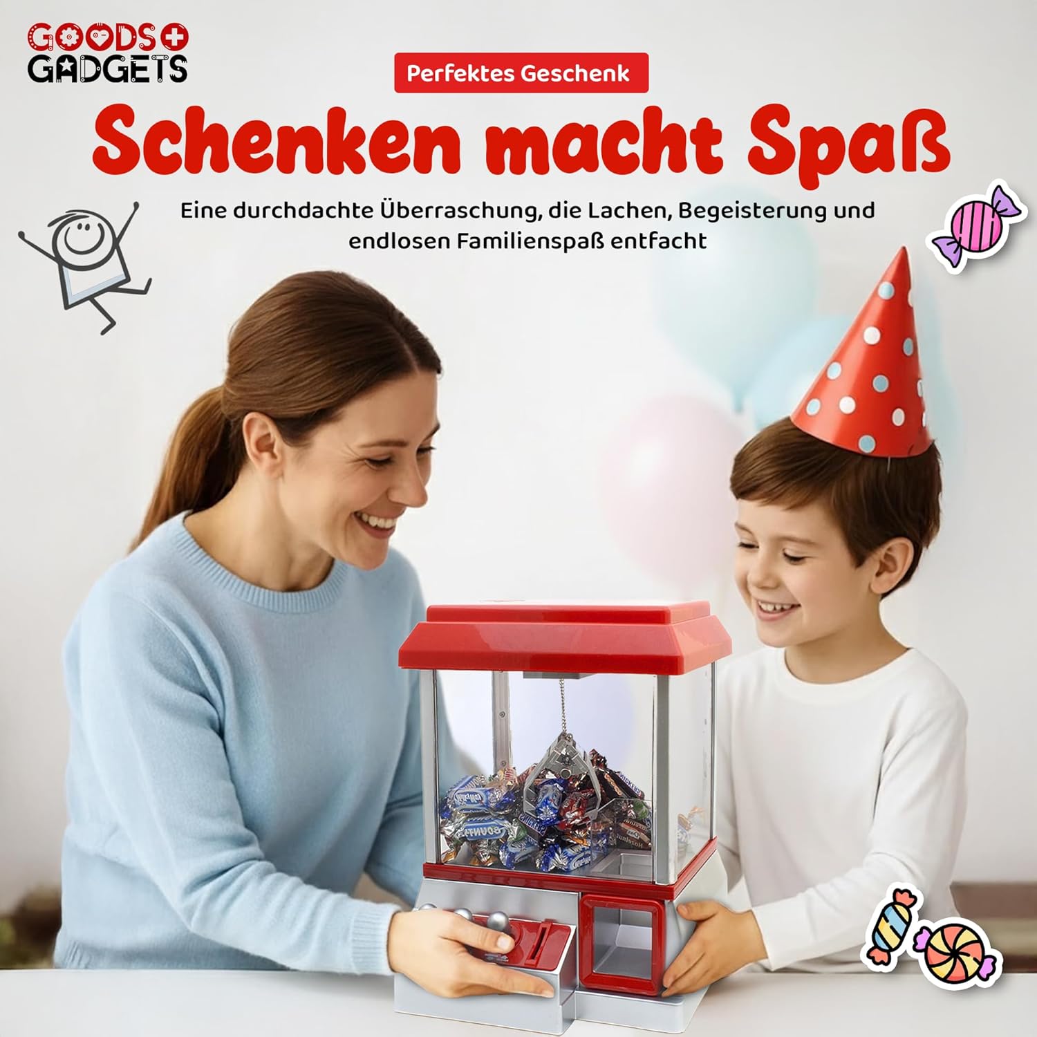 Candy Grabber Süßigkeiten Greifautomat – Arcade-Spielspaß für Kinder