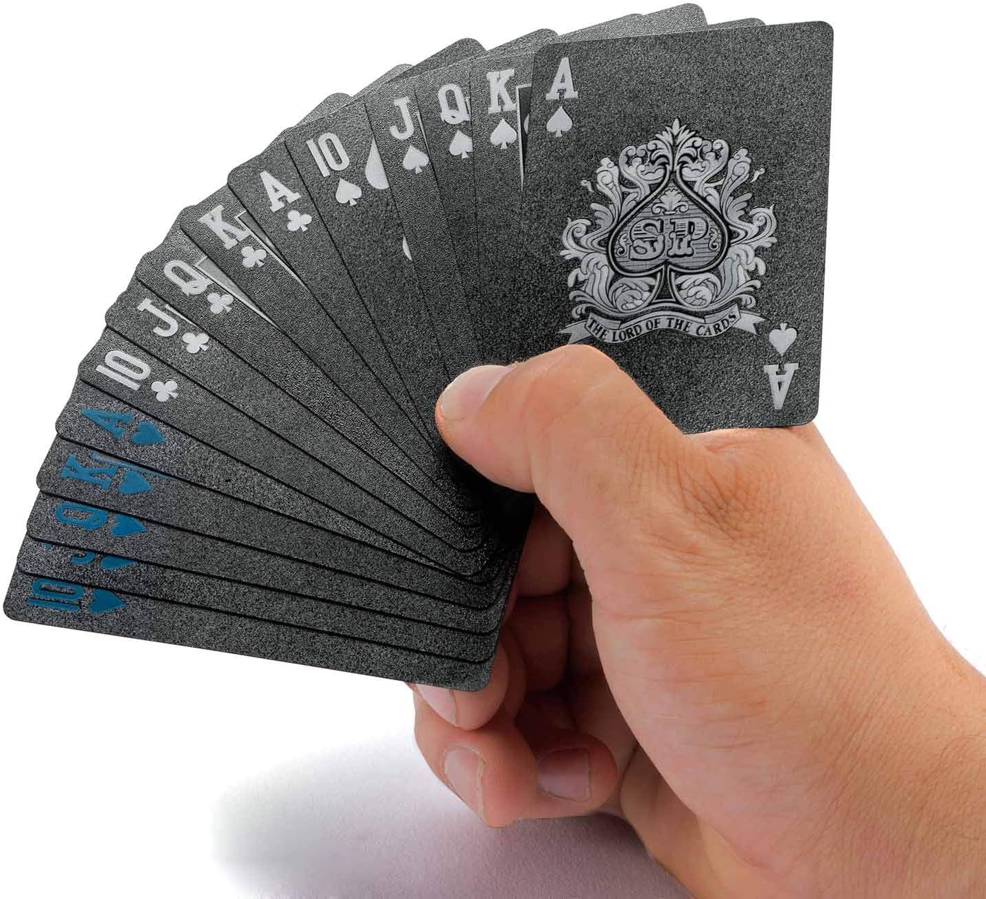 Profi Pokerkarten aus Plastik - Wasserfestes schwarzes Kartendeck