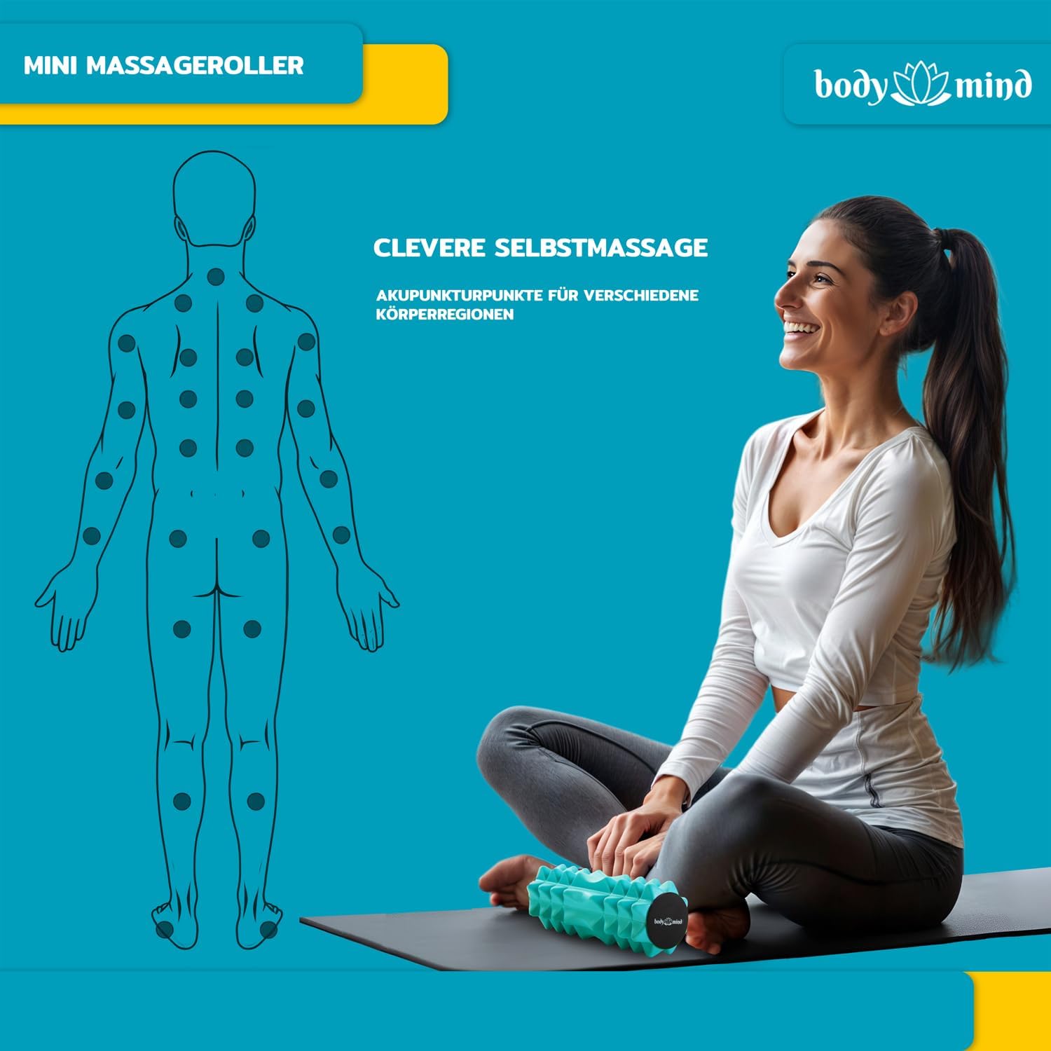 Body & Mind Mini-Faszienrolle für gezielte Muskelentspannung 15 cm