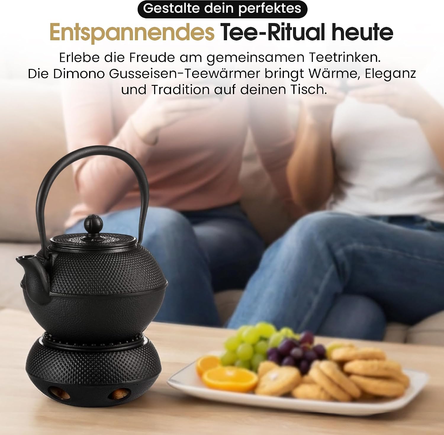 Teewärmer aus Gusseisen - Traditionelles Stövchen für Teekannen