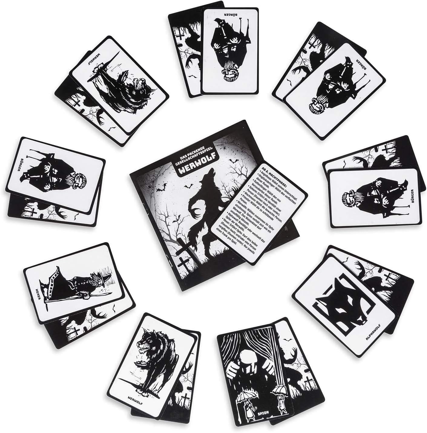 Werwolf Deluxe Edition - Gesellschaftsspiel für große Gruppen